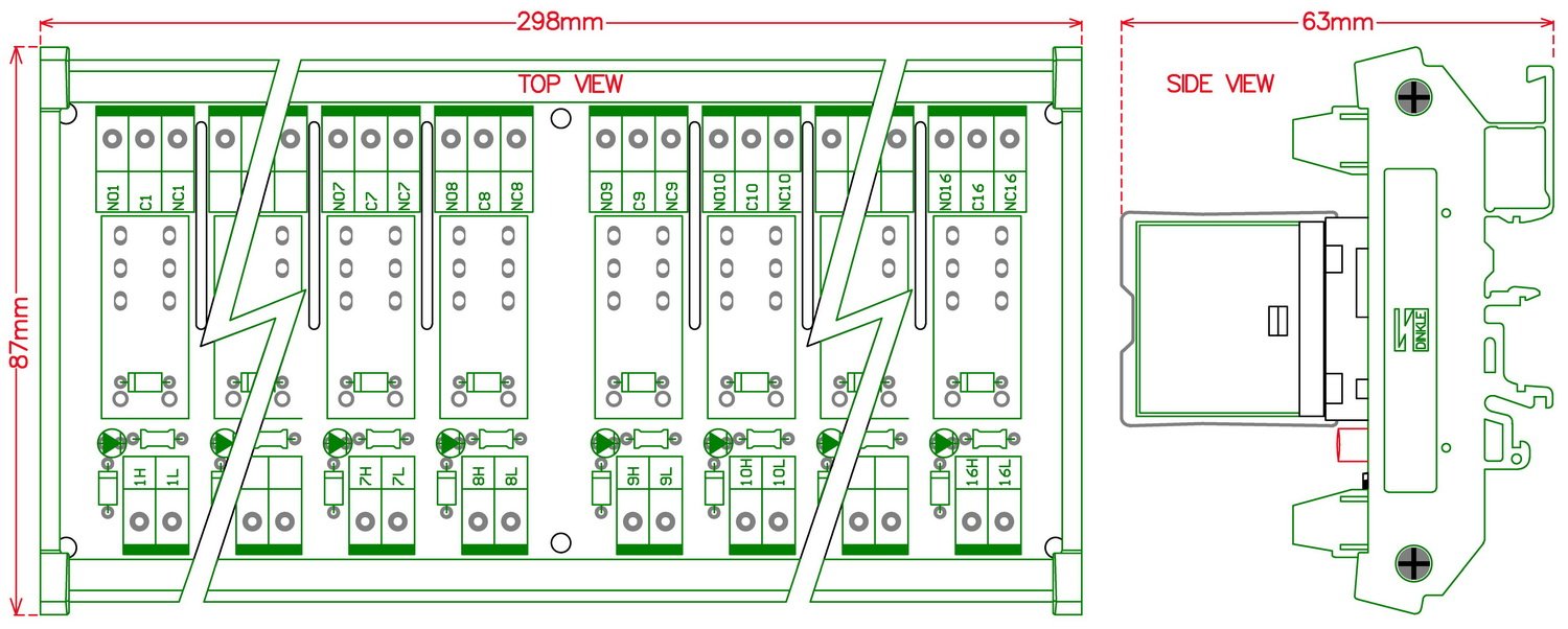DIN Rail Mount 24V AC/DC 16 SPDT 16A Pluggable Power Relay Module - G2R-1-E for Industrial Automation & Control Systems | Perfect for HVAC, PLC Panels & Electrical Equipment