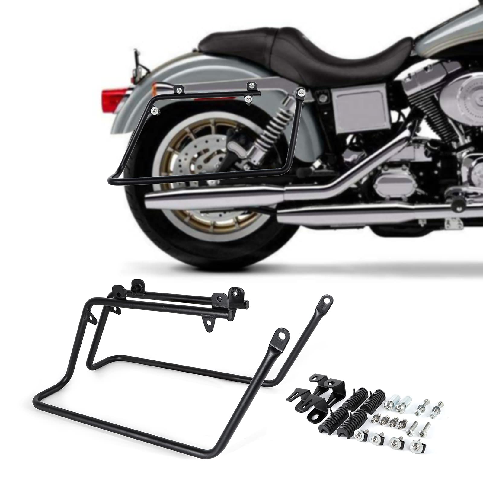ZXMOTO Harley Davidson Dyna 2008-2017 to FLH Touring Saddlebag Support Conversion Brackets | Motorcycle Luggage Mount Kit for Long Rides & Road Trips