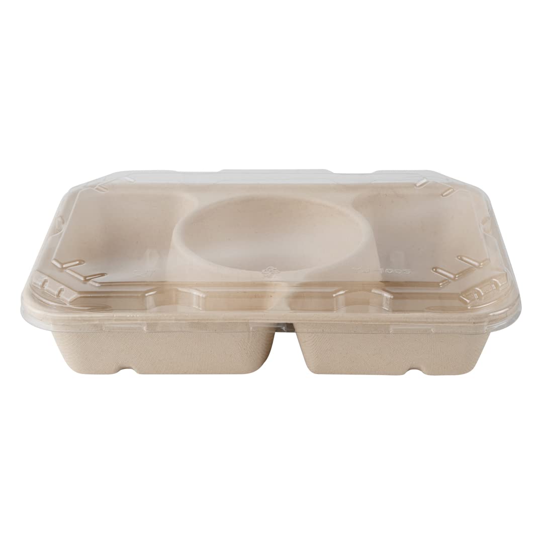 Restaurantware 100-Pack Disposable PET Plastic Lids for To-Go Containers - 9.5 x 6.4 Inch Clear Pulp Tek Lids (Containers Sold Separately) - Perfect for Food Service, Takeout Meals & Catering Events
