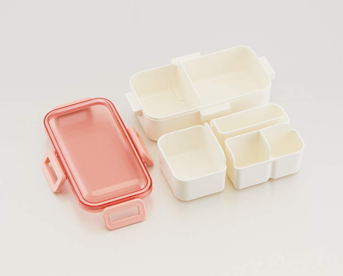 Skater PFLB6S-A Shokado Fluffy Lunch Box with Dome-Shaped Lid - 18.9 fl oz (530 ml) Bento Container - Powder Pastel Pink - Made in Japan - Perfect for School, Office, Picnics & Meal Prep