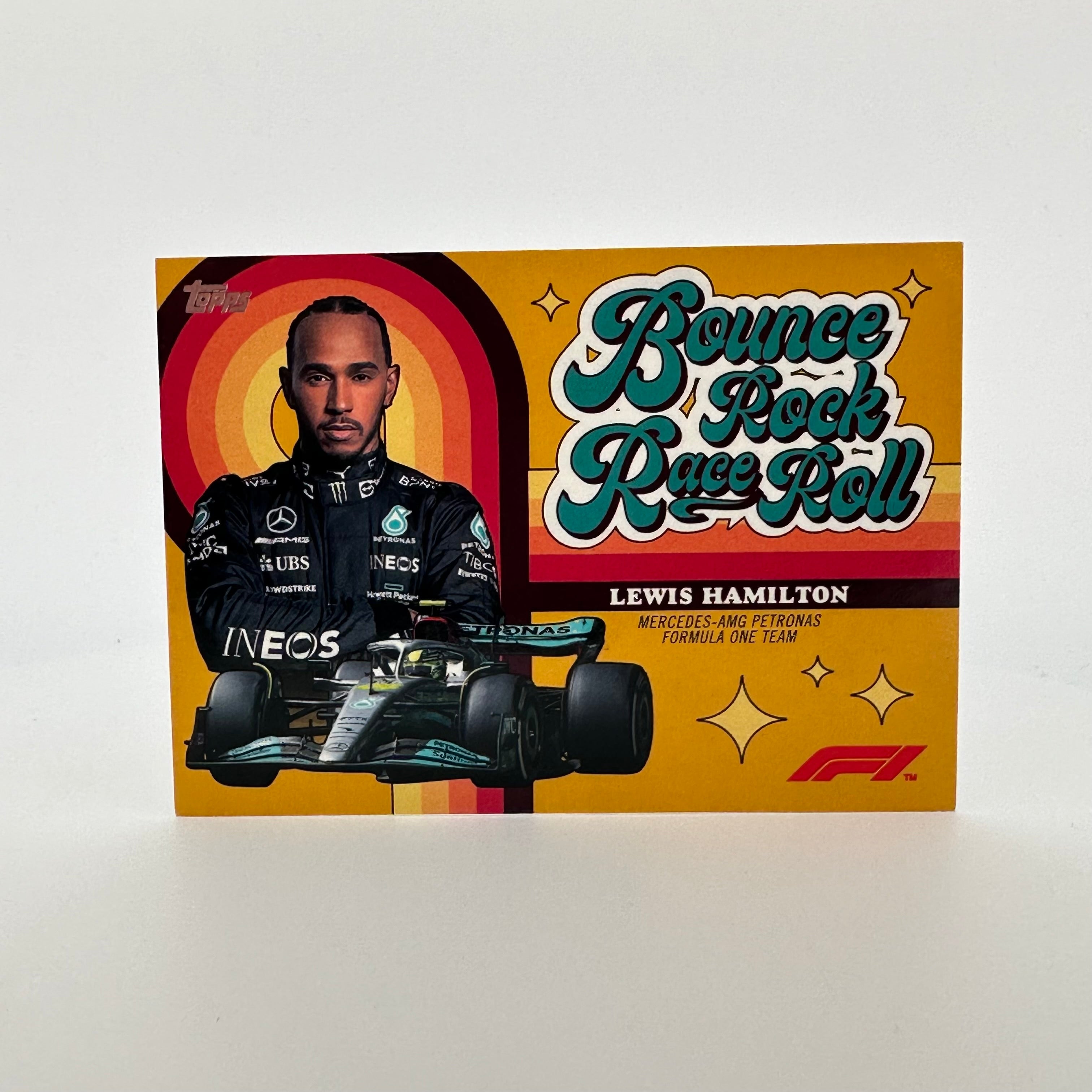 2022 Topps Formula 1 Lewis Hamilton 33/50 Gold Parallel Card - Bounce, Rock, Race, Roll - Perfect for F1 Collectors, Sports Memorabilia Enthusiasts & Racing Fans Display