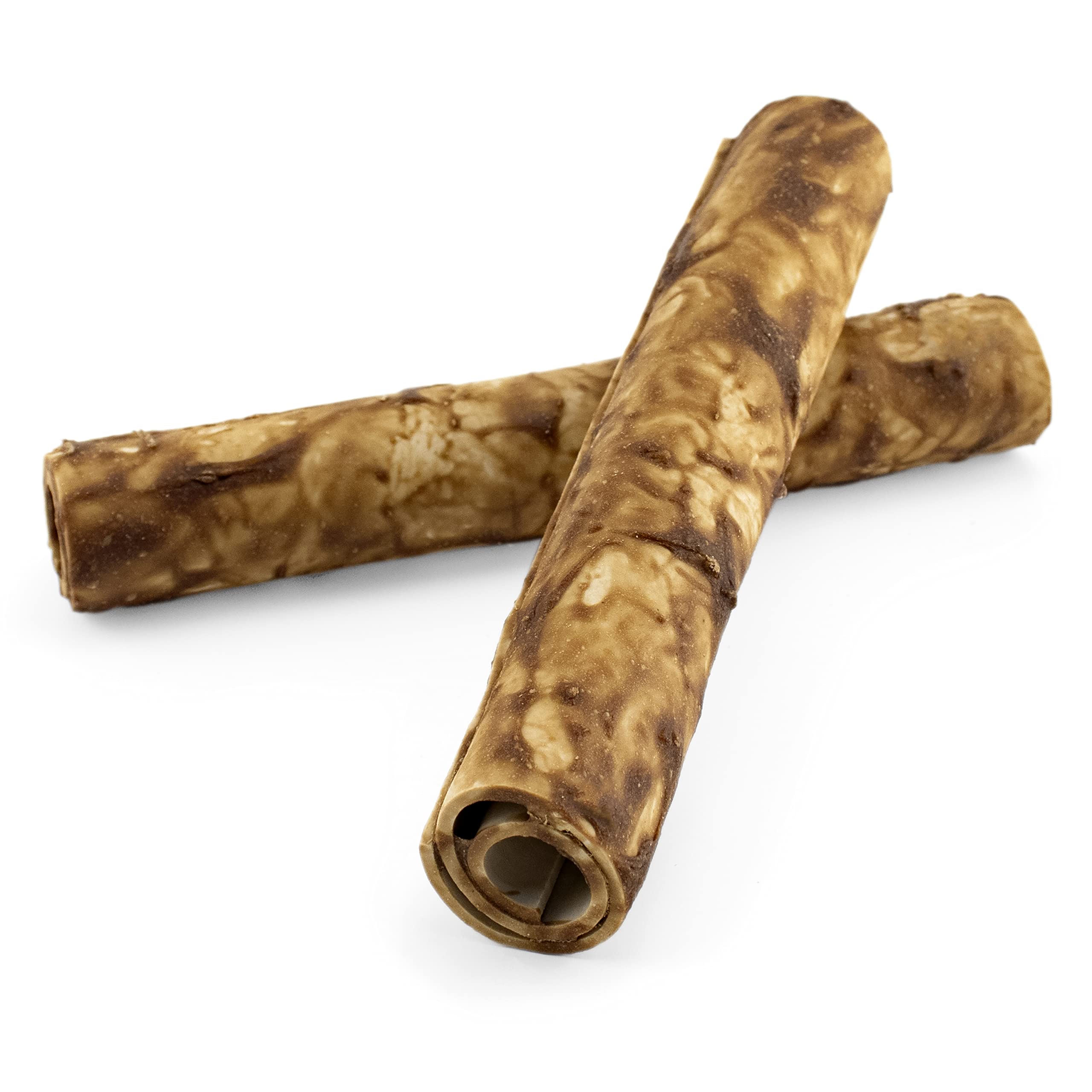 CHOMP 'EMS Chicken & Peanut Butter Dog Chews - Natural Rawhide-Free Dental Treats for Puppies, Adults & Senior Dogs - 7 Inch Long-Lasting Chew Sticks (2 Count) - Perfect for Training Rewards, Anxiety Relief & Teeth Cleaning - Great for Crate Training, Travel & Vet Visits - Ideal for Chewing, Playtime and Oral Health Maintenance