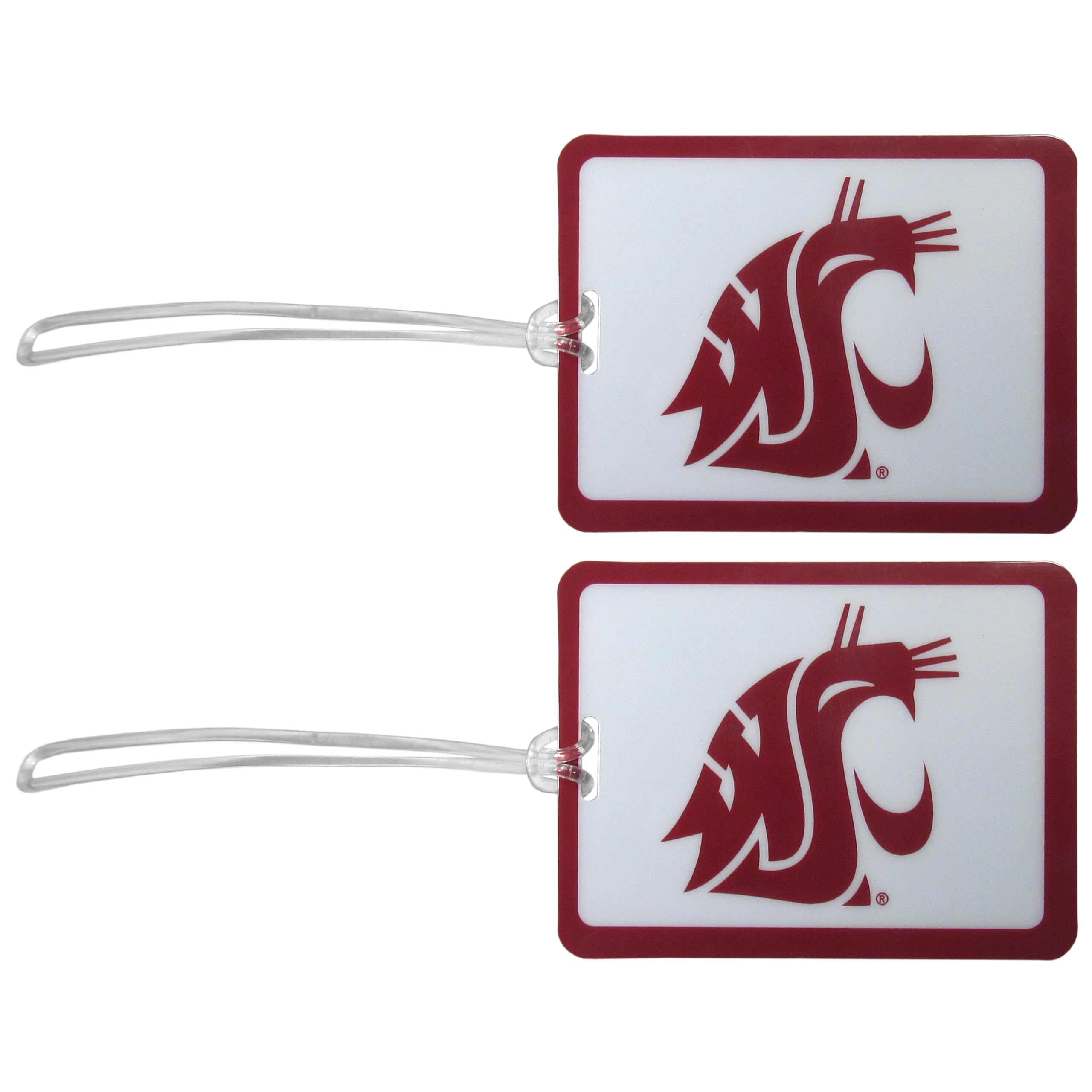 NCAA Washington State Cougars Vinyl Luggage Tags 2-Pack - Officially Licensed Team Colors - Perfect for Travel, College Game Day & Alumni Events