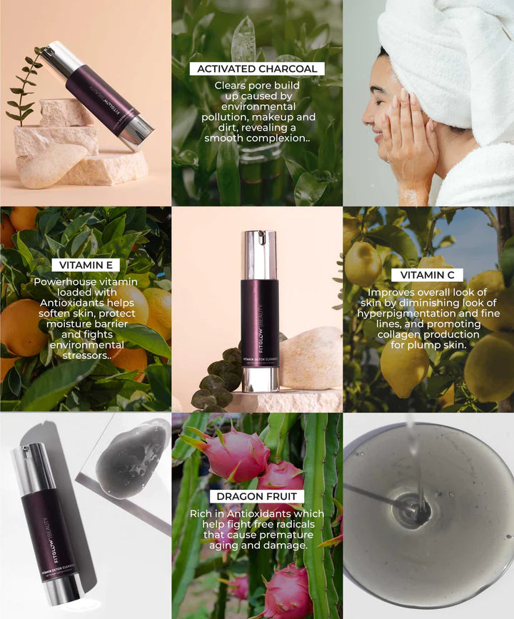 Best Vitamin Detox Cleanser for Glowing Skin - Organic & Natural Face Wash for Acne & Blackheads - Perfect for Daily Skincare & Detox Routine