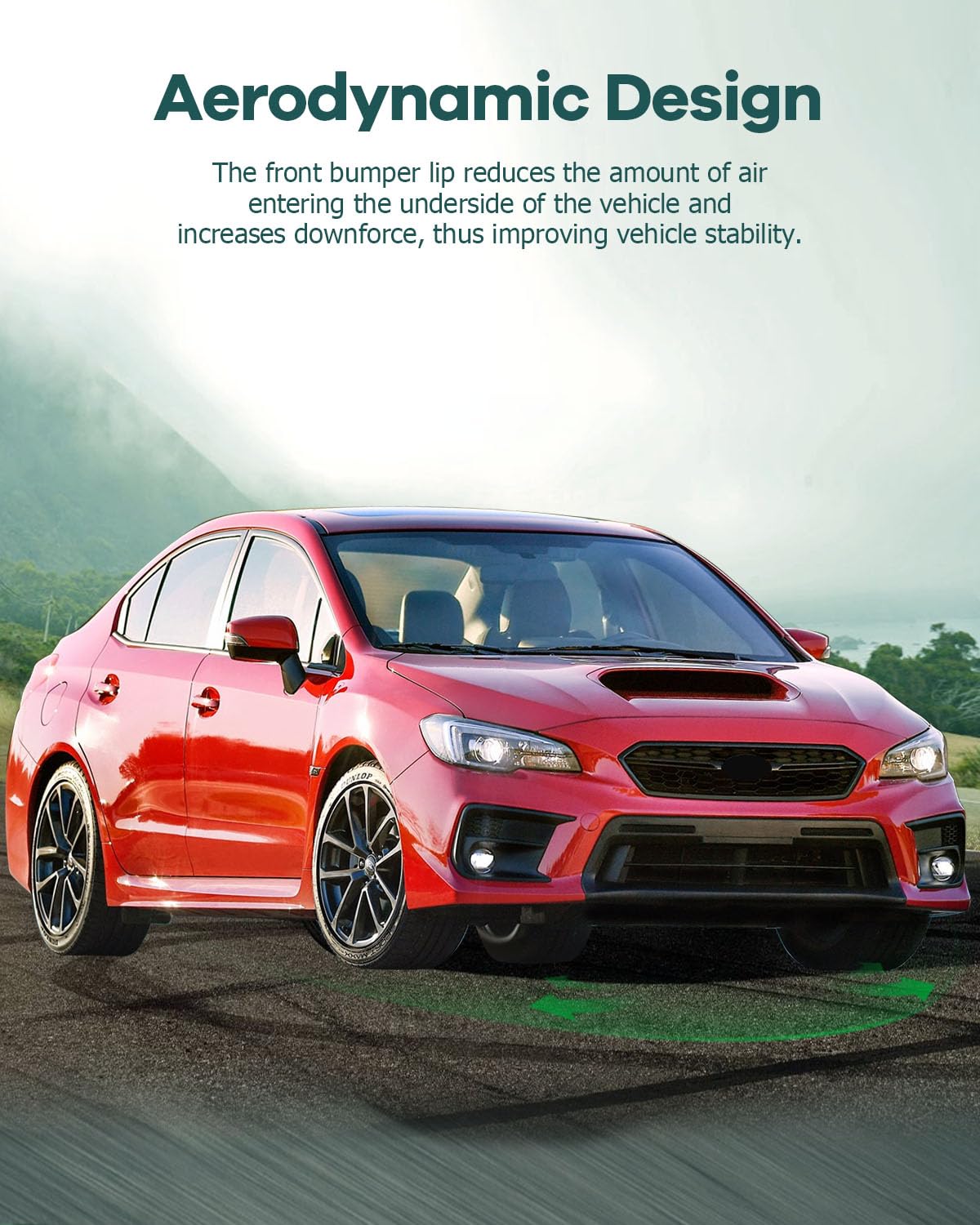 SCITOO Glossy Black CS Style Front Lip Spoiler for 2015-2020 Subaru WRX STI | Front Bumper Lip | Enhance Aerodynamics & Sporty Look for Street Racing & Car Shows