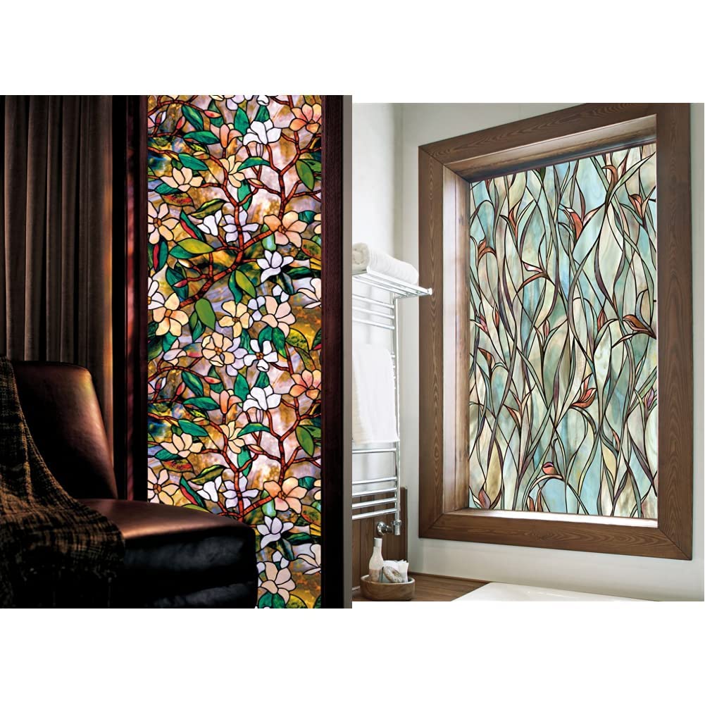 Artscape Magnolia & Savannah Window Film 24x36 Inches - Decorative Privacy Window Covering for Home, Office & Bathroom