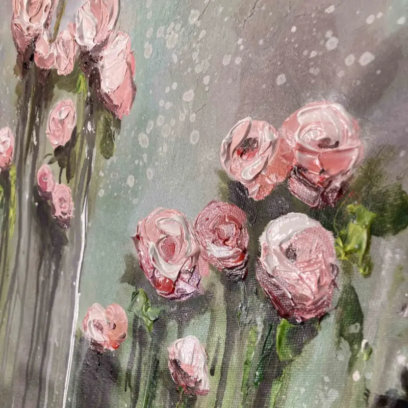 Flower and Tree Painting #FT012 - Handmade Canvas Wall Art for Home & Office Decor | Perfect for Living Room, Bedroom, or Gift