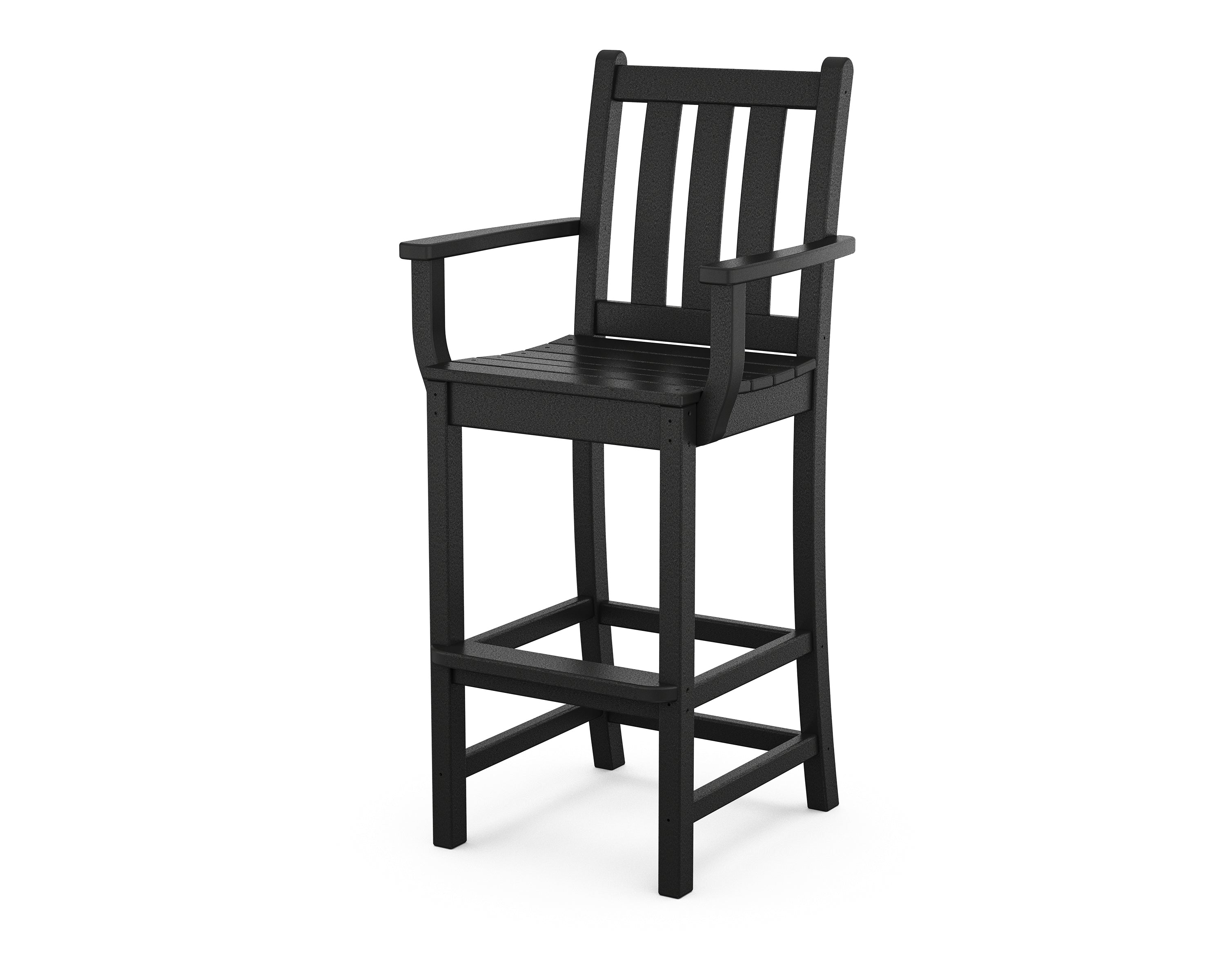 POLYWOOD Traditional Outdoor Garden Bar Arm Chair - Durable & Weather-Resistant for Patio, Deck, Poolside & Backyard Relaxation
