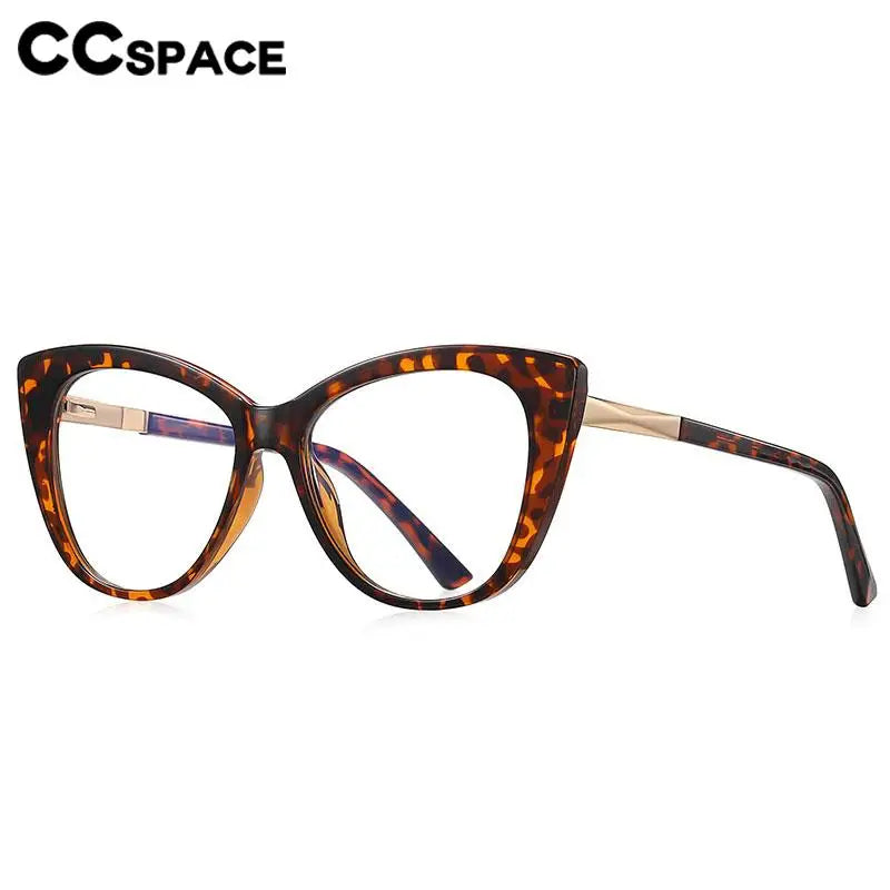 CCspace Women's Full Rim Cat Eye Titanium Reading Glasses TR90 - Lightweight +1.00 to +3.50 Magnification for Reading, Computer Work & Close-Up Tasks - Fashionable Eyewear for Office, Home & Daily Use