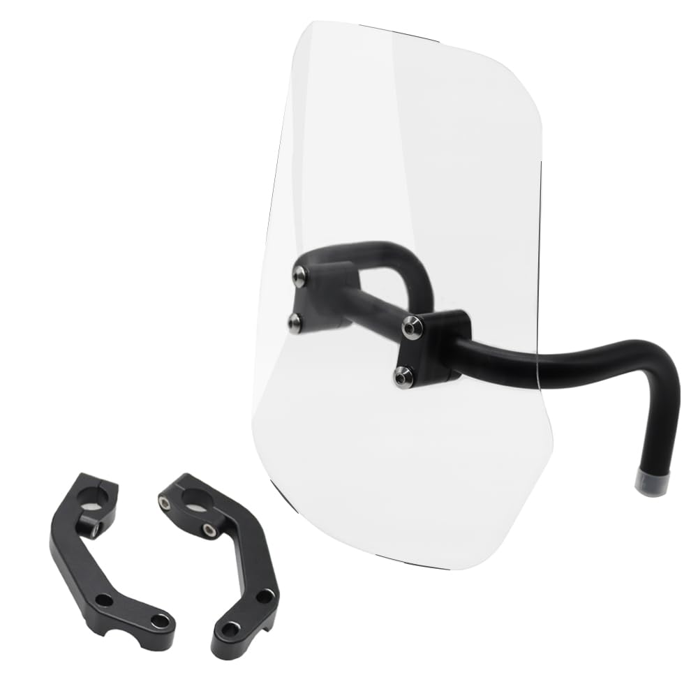 RAIMTO Universal Motorcycle Windscreen for Kawasaki KLX 230/230S - Adjustable Adventure Windshield with Portable Navigation Stand | Perfect for Off-Road Riding & Long-Distance Touring