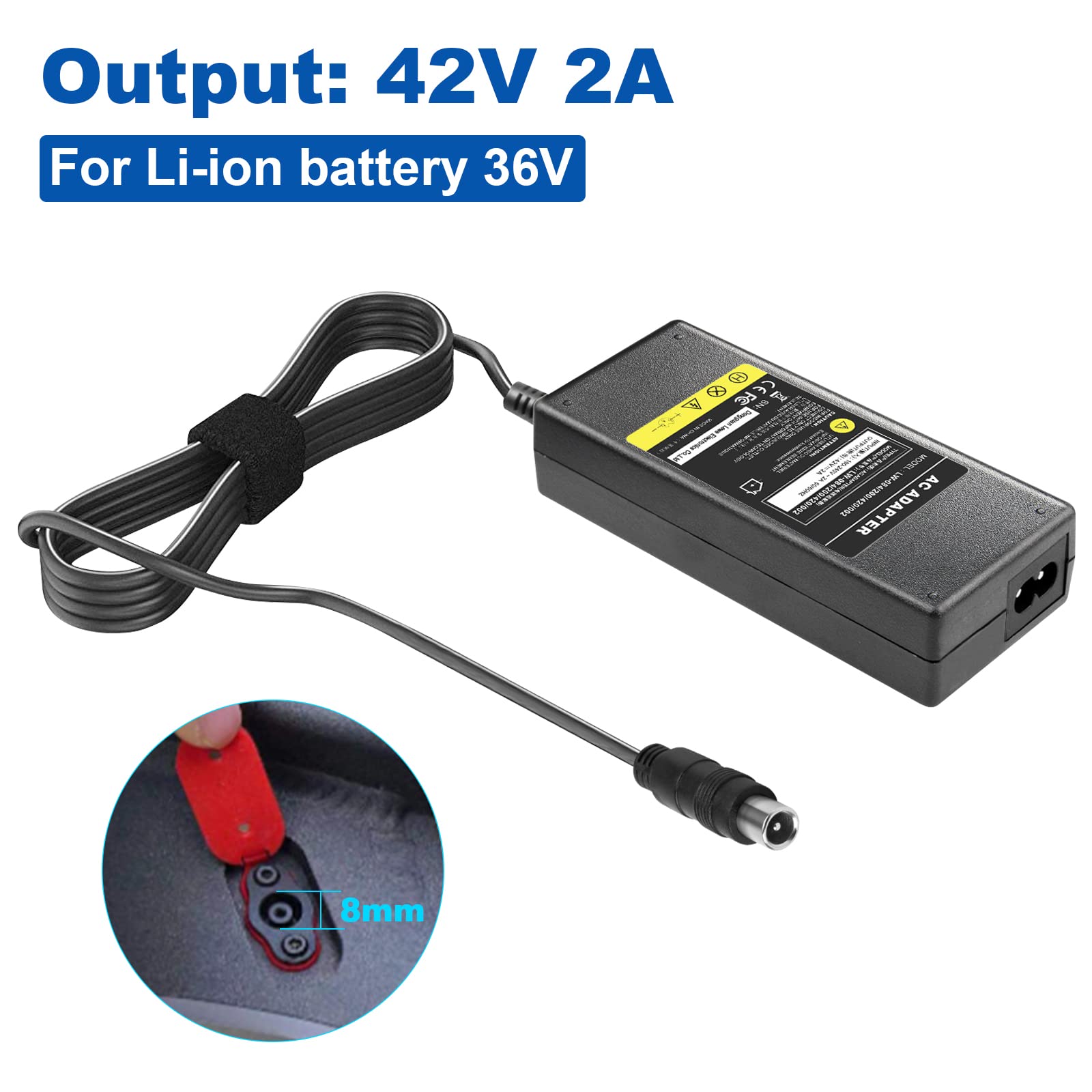 42V 2A Replacement Charger for Segway Ninebot ES1 ES2 ES4 E22 & Xiaomi M365 Electric Scooters - Compatible with Bird, Lime, Spin Scooters - Fast Charging for 36V Li-ion Batteries (Perfect for Commuting & Last-Mile Transportation)
