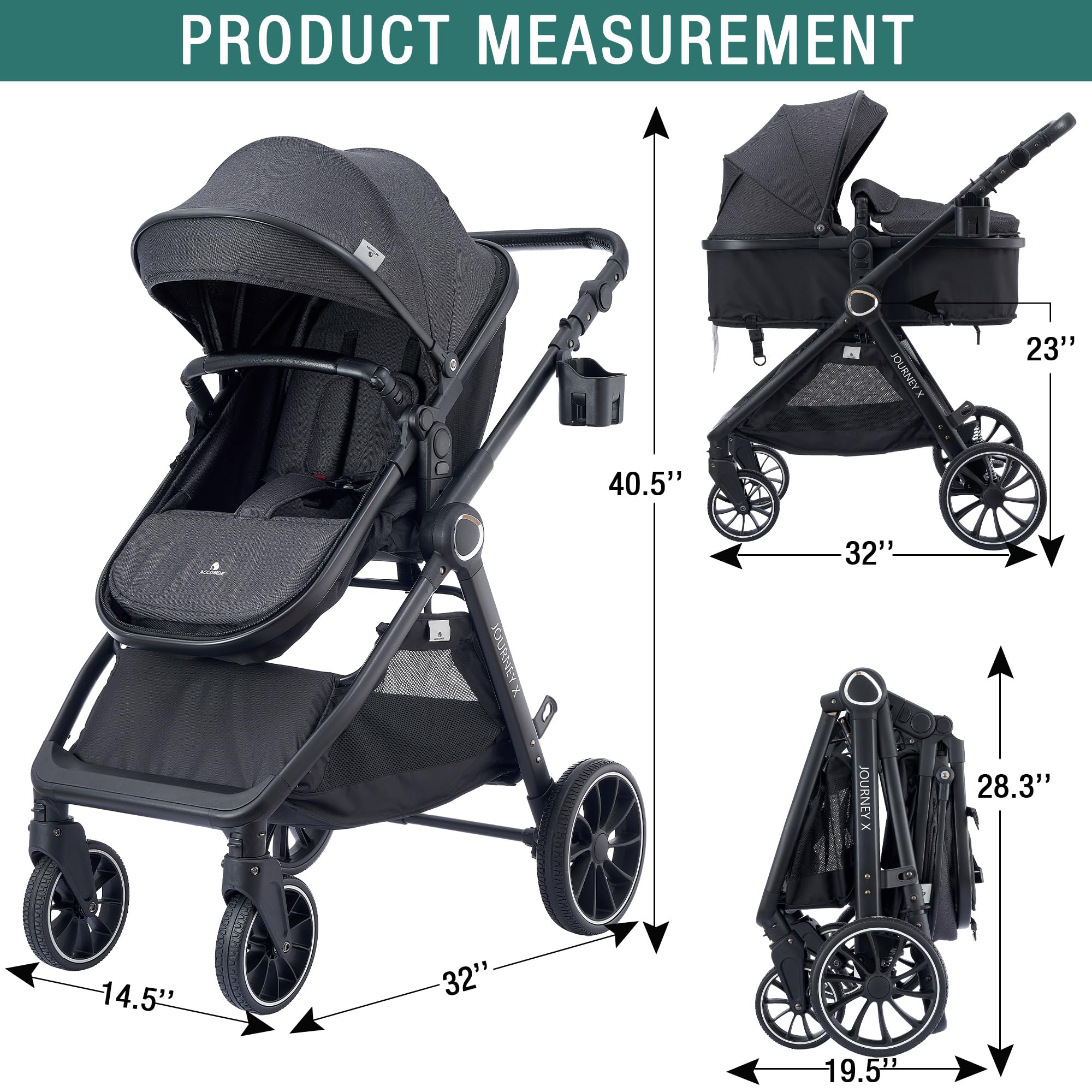 Best 2-in-1 Convertible Baby Stroller with Bassinet for Newborns 0-36 Months - Lightweight Travel Pushchair for Infants & Toddlers | Perfect for Shopping, Walks & Outdoor Adventures