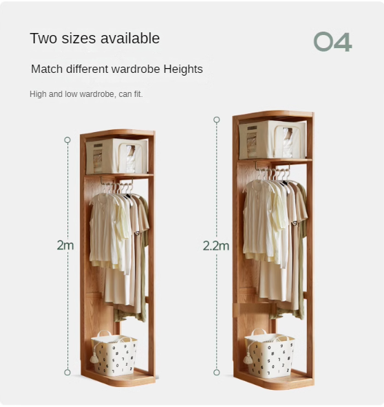 Solid Oak & Cherry Wood Modern Corner Wardrobe - Triangle Floor Standing Closet for Bedroom, Living Room, and Office Storage