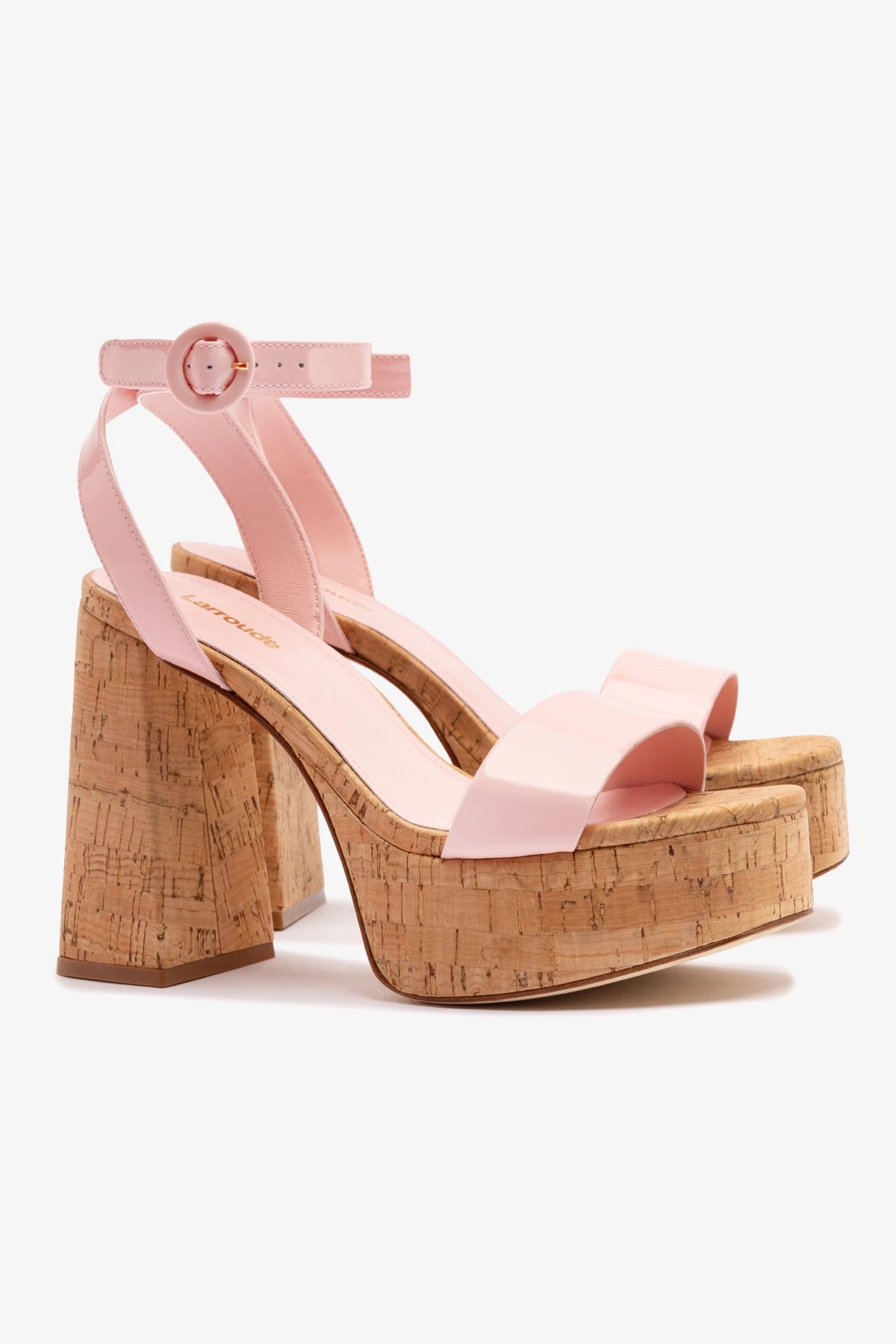 Tulip Patent Leather & Natural Cork Dolly Sandal - Comfortable Women's Wedge Sandals for Summer, Beach, and Casual Outings