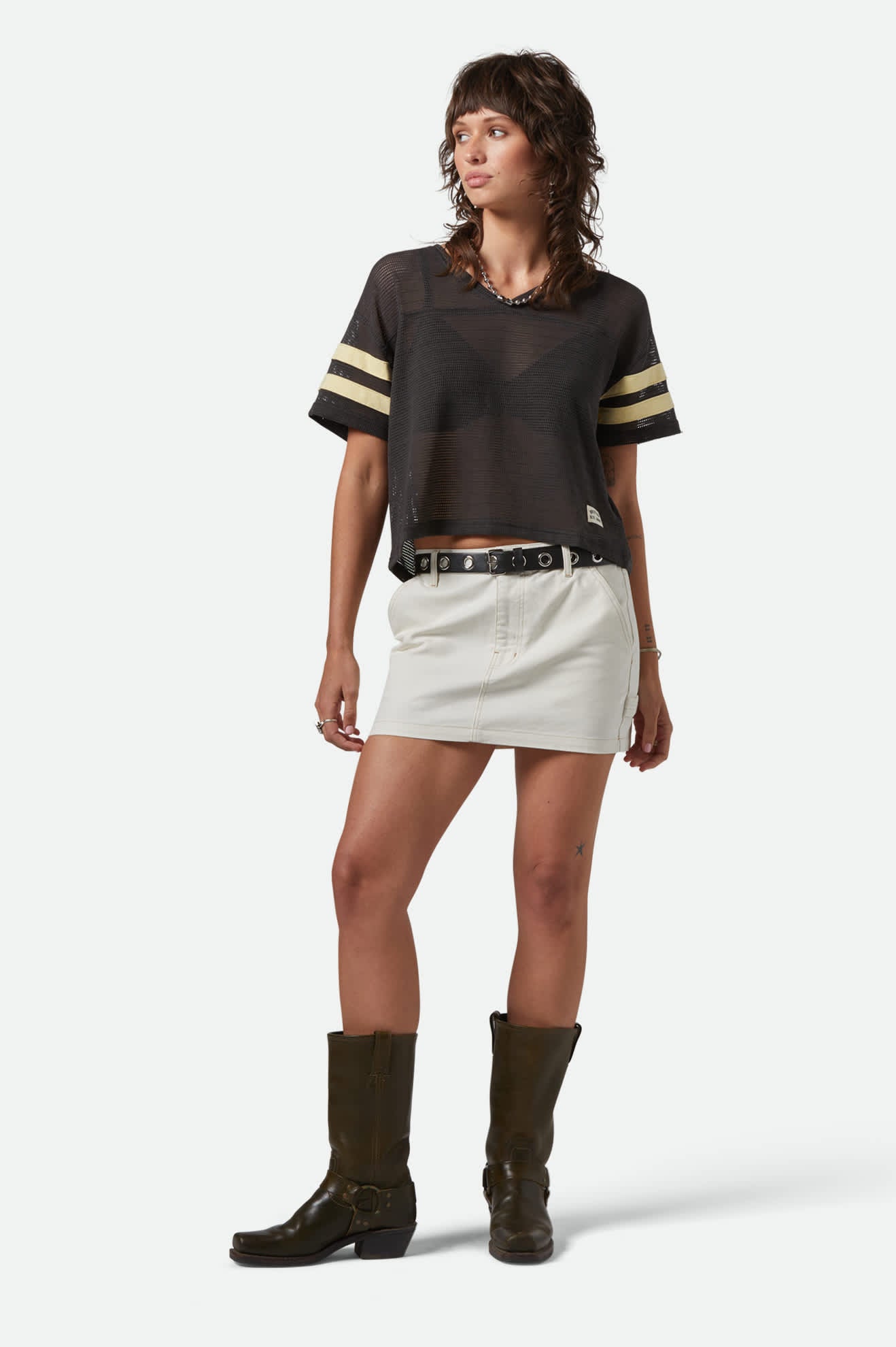 Essex Painter Mini Skirt in Egret White | Flirty A-Line Denim Skirt for Women | Perfect for Date Nights & Summer Outfits