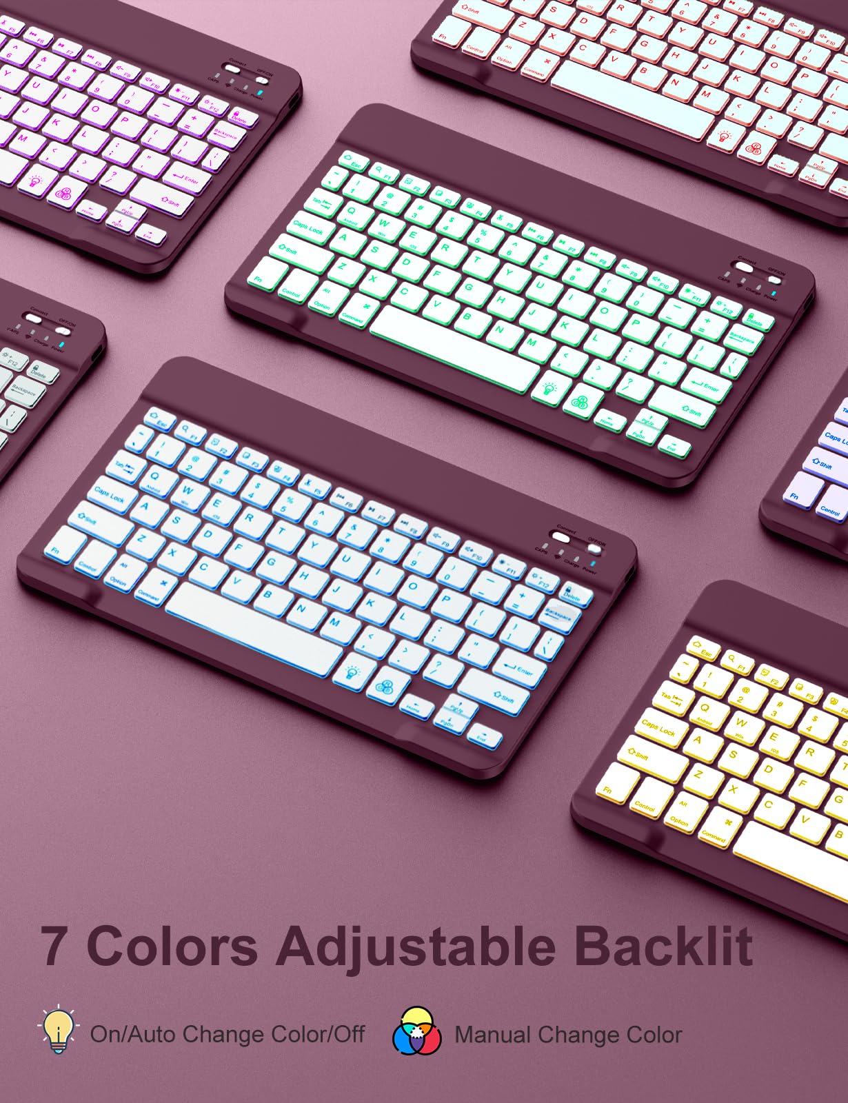 Hamile Backlit Wireless Keyboard Case for iPad 9th/8th/7th Gen, iPad Pro 10.5