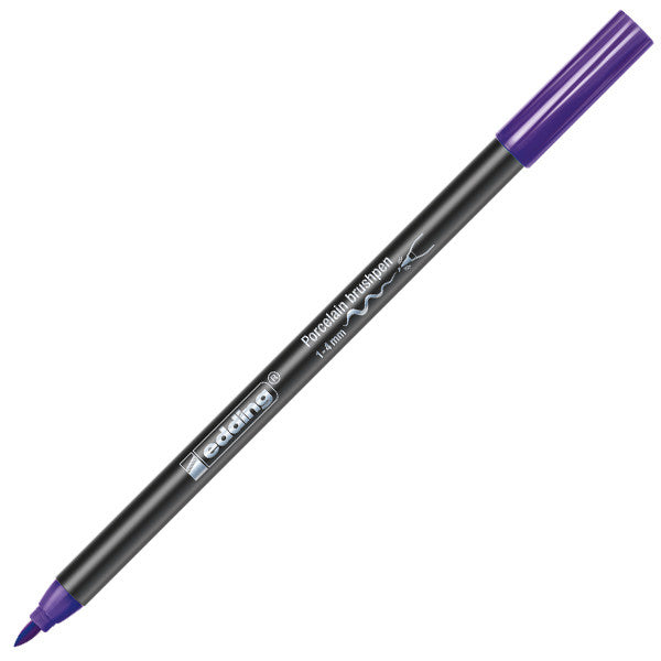 edding 4200 Porcelain Brush Pen - White Paint Marker for Ceramics, Glass & DIY Crafts - Perfect for Pottery, Mugs & Home Decor Projects