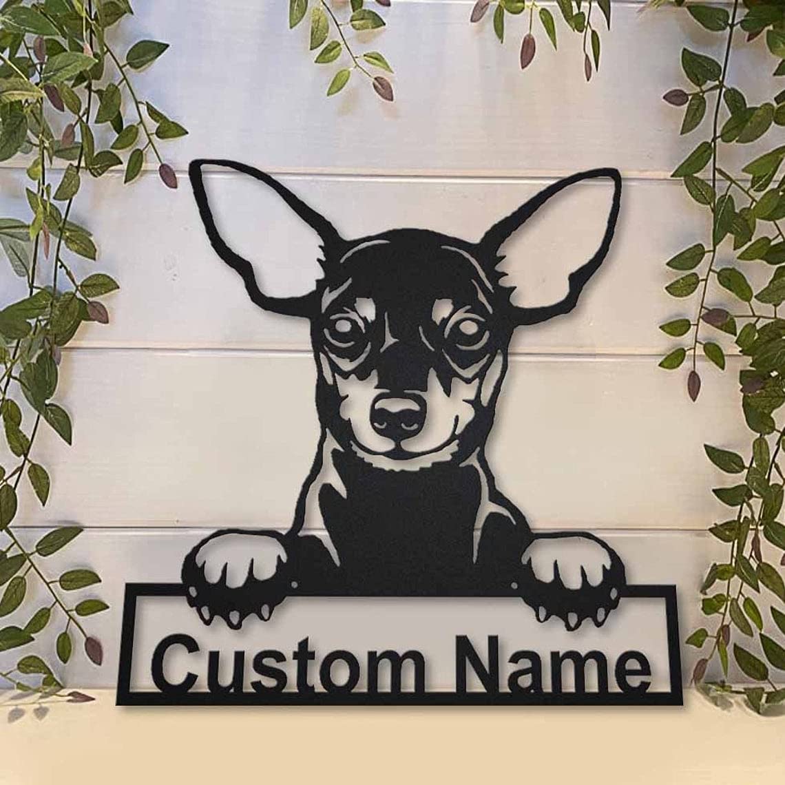 Custom Miniature Pinscher Dog Metal Sign - Personalized Laser Cut Home Decor for Dog Lovers | Perfect for Living Room, Bedroom, or Outdoor Kennel Decor