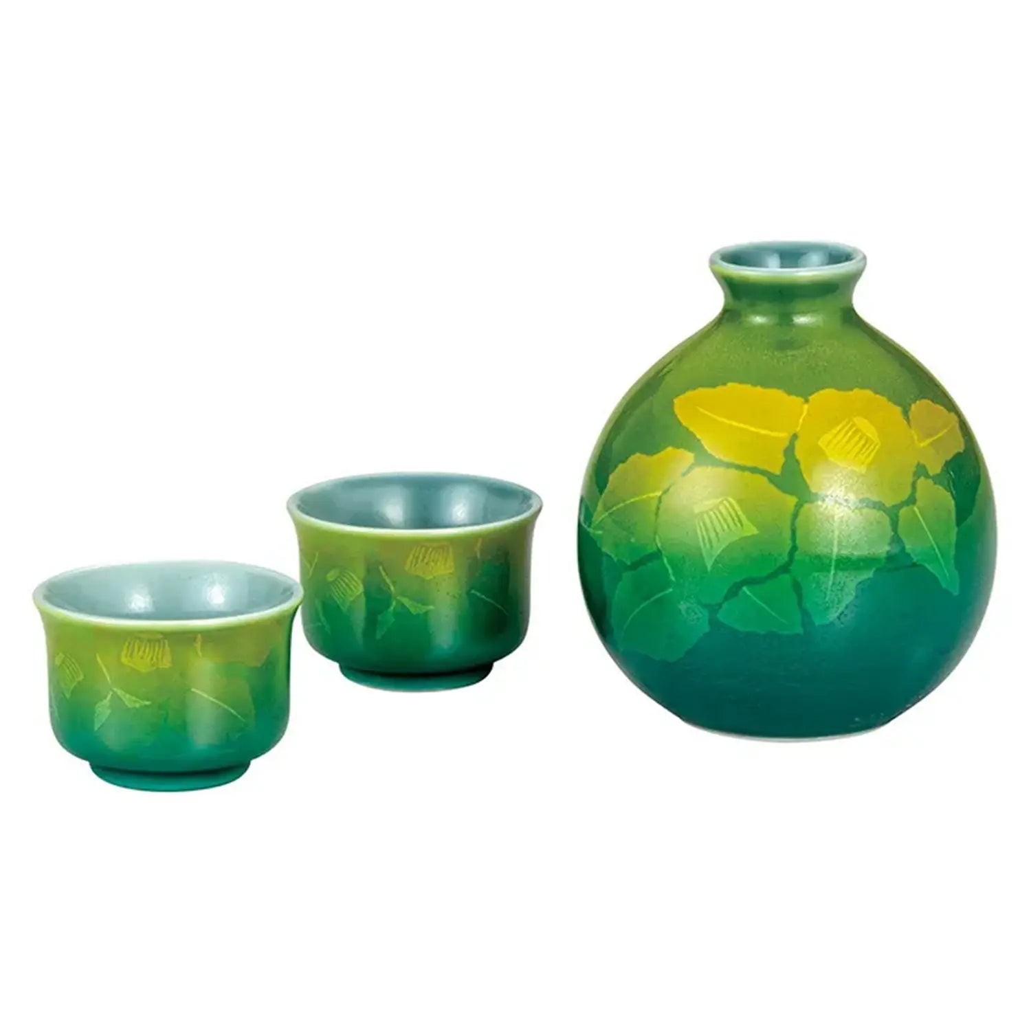 Authentic Japanese Kutani Ware Porcelain Sake Set - Handcrafted Ginsazanka Design - Perfect for Traditional Tea Ceremonies & Japanese Dining Experiences
