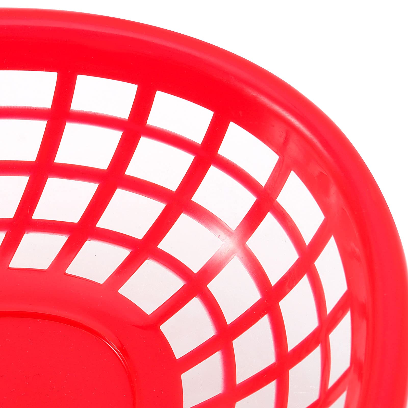 60 Pack 9 x 5.6 Inch Red Plastic Fast Food Baskets - Oval Serving Trays for Burgers, Sandwiches, Fried Chicken, Fries, Bread & Fruits | Perfect for Restaurants, Food Trucks, Catering & Party Snack Serving