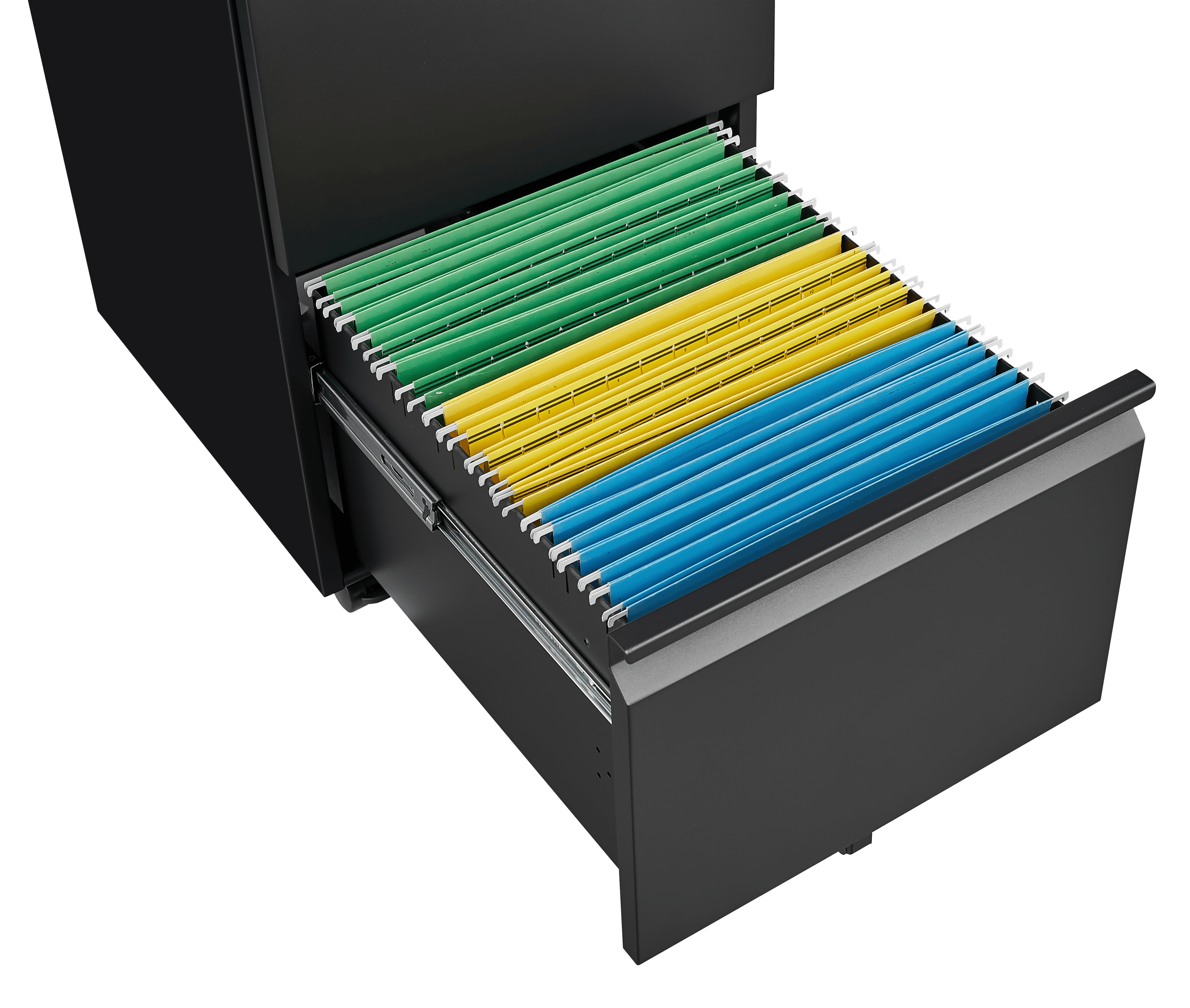2 Drawer Locking File Cabinet - Metal Rolling Under Desk Storage for Letter, Legal & A4 Documents - Mobile Filing Cabinet for Home Office Organization - Easy Assembly Black - Perfect for Small Spaces & Workspace Storage Solutions