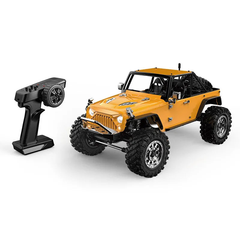 MJX Hyper Go H12Y+ 1/12 Scale High Speed RC Car - 3650 Brushless Motor, Durable Aluminum Shell, 4WD Off-Road Remote Control Truck (Yellow) - Perfect for Backyard Racing, Off-Road Adventures & RC Hobbyists