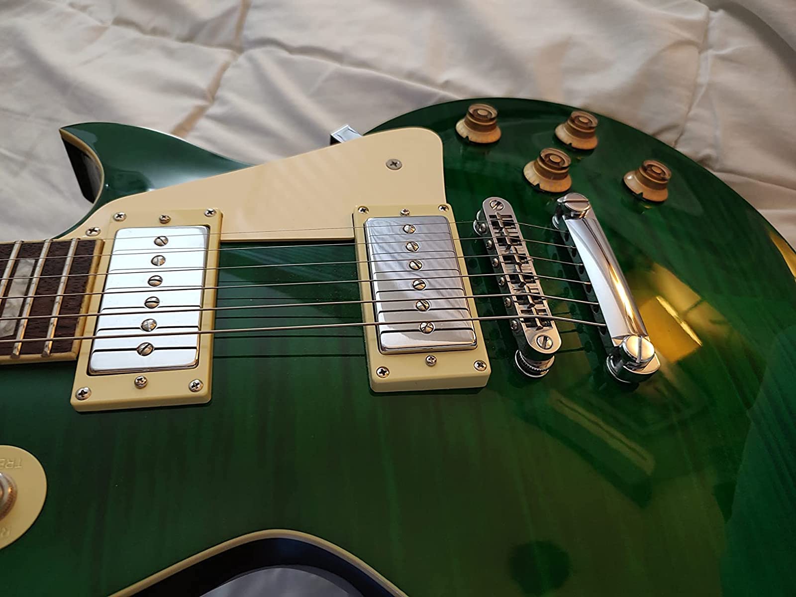Alnico 5 Magnet Humbucker Sized P90 Electric Guitar Pickups - Chrome Cover for Neck & Bridge Position - Perfect for Blues, Rock & Jazz Guitar Upgrades