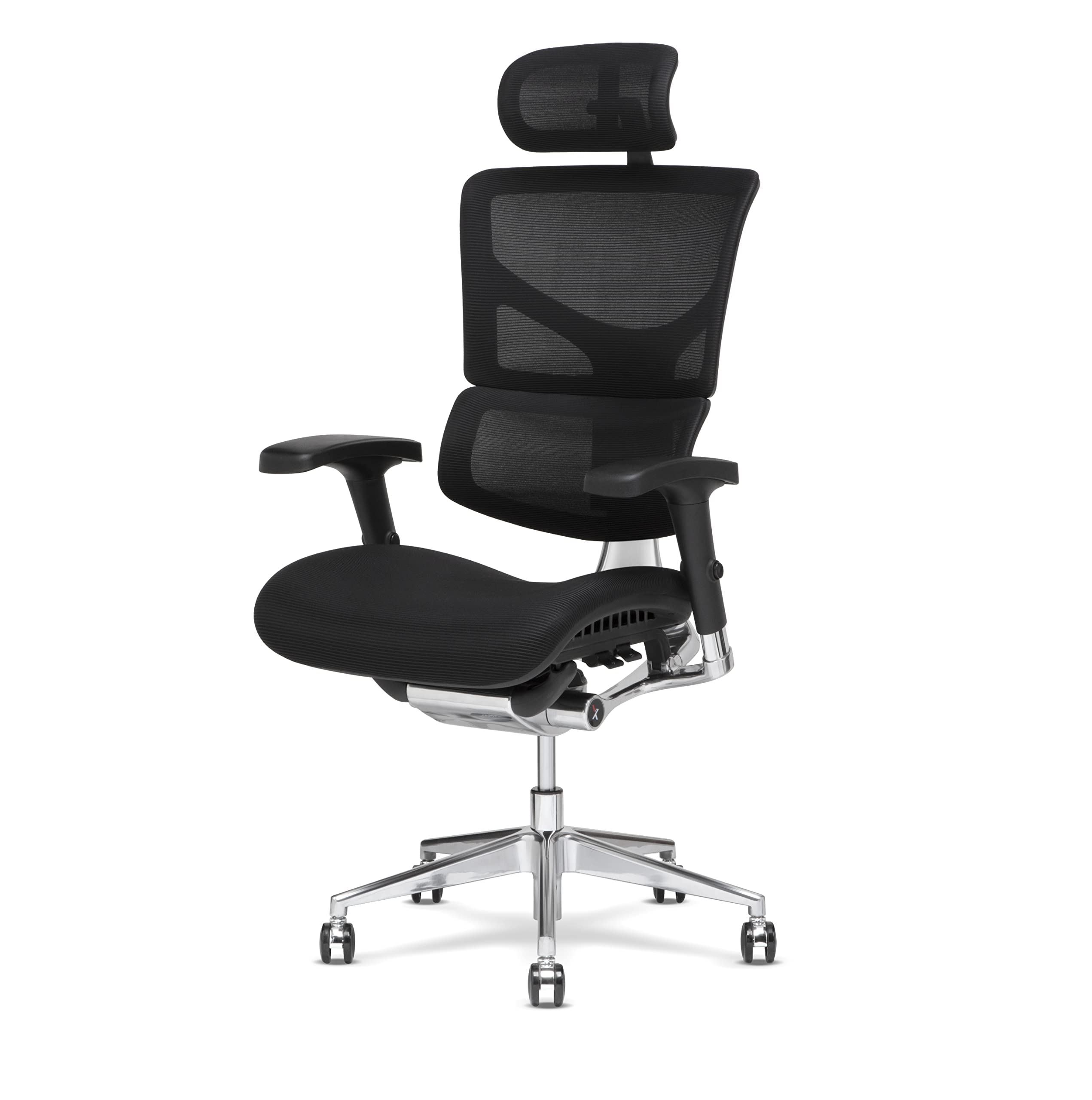 Premium X-Chair X3 Ergonomic Office Chair with Headrest - Black A.T.R. Fabric, Dynamic Lumbar Support & Floating Recline Technology - Highly Adjustable Executive Desk Chair for Home Office, Gaming & Workspace Comfort