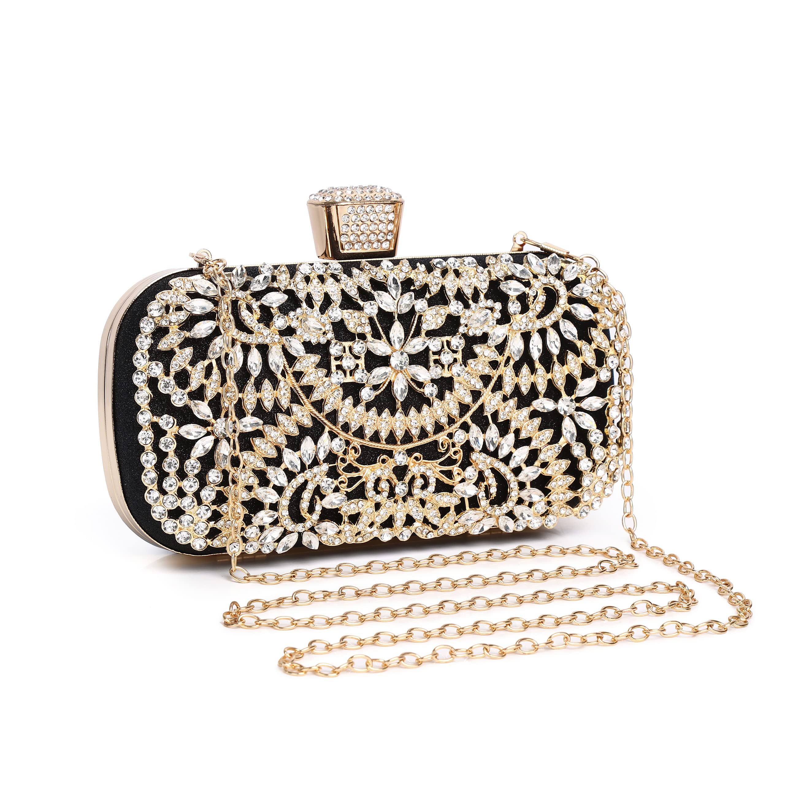 Vintage Crystal Bridal Clutch Bag for Women - Rhinestone Evening Purse Wedding Party Prom Handbag - Perfect for Weddings, Galas & Formal Events