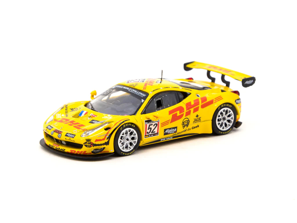 Tarmac Works 1:64 Scale Ferrari 458 Italia GT3 Diecast Model Car - 2013 24 Hours of Spa Race Edition (L. Gorinni / S. Lémeret / T. Prignaud / R. Brandela) - Perfect for Collectors, Display, and Racing Enthusiasts