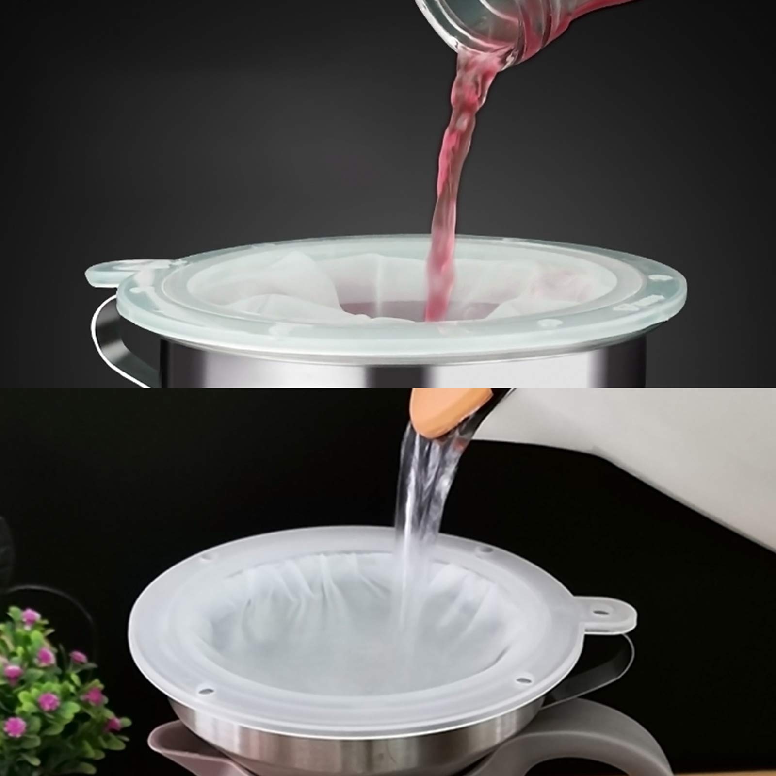 300 Mesh Fine Stainless Steel Food Filter Funnel - Kitchen Strainer for Frying Oil, Juices, Wine, Jam - 13cm Durable Sieve for Cooking, Brewing & Canning