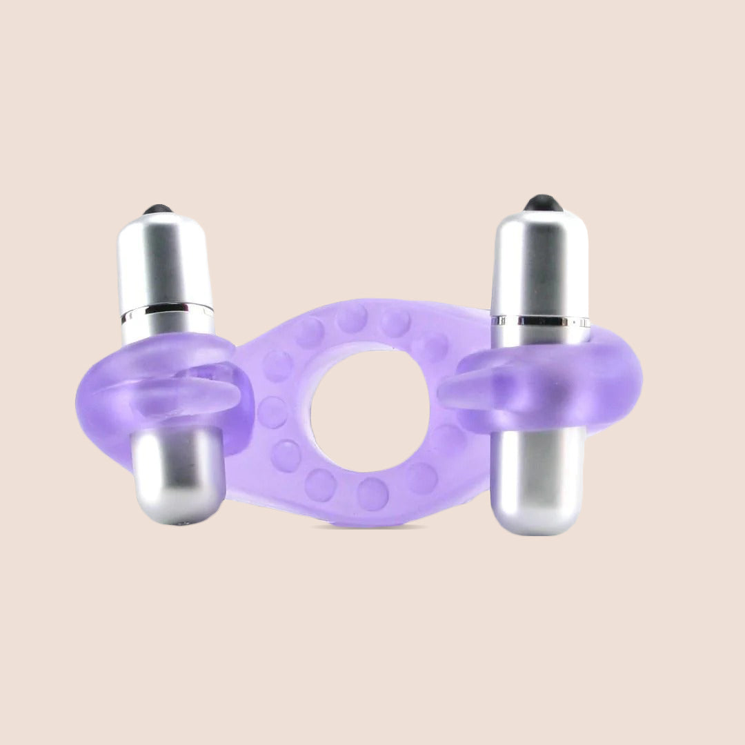 CalExotics Wireless Rockin' Rabbit® Dual Bullet Vibrating Cock Ring - Rechargeable Silicone Penis Ring for Couples, Enhances Pleasure During Sex - Perfect for Foreplay, Spicing Up Relationships & Intimate Moments
