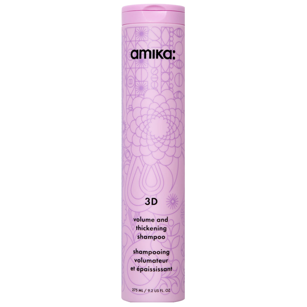 Amika 3D Volume & Thickening Shampoo for Fine Hair - Sulfate-Free Hair Care for Fuller, Bouncy Locks - Perfect for Daily Use & Salon-Quality Results at Home