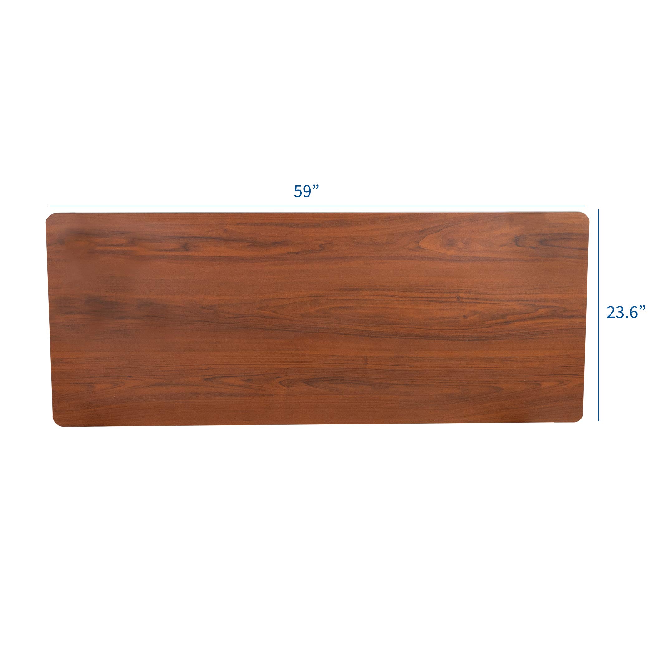 VIVO Dark Walnut 60 x 24 Inch Universal Solid Wood Table Top for Adjustable Height Desk Frames - Perfect for Home Office, Standing Desk & Workspace Setup