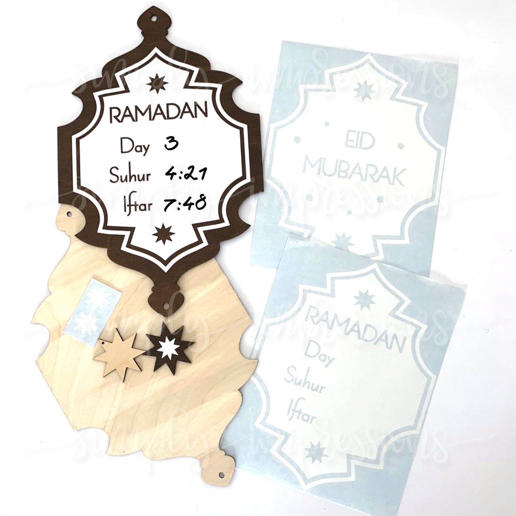 Ramadan & Eid Countdown Plaque - Islamic Holiday Decor for Home, Office & Gifts - Perfect for Ramadan 2024 Celebrations & Eid al-Fitr Countdown