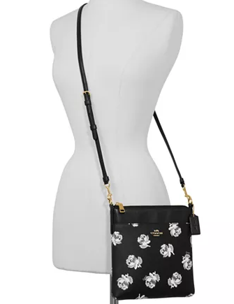 Coach Floral Print Kitt Crossbody Bag for Women - Stylish Leather Shoulder Purse with Adjustable Strap, Perfect for Daily Use, Travel & Date Night