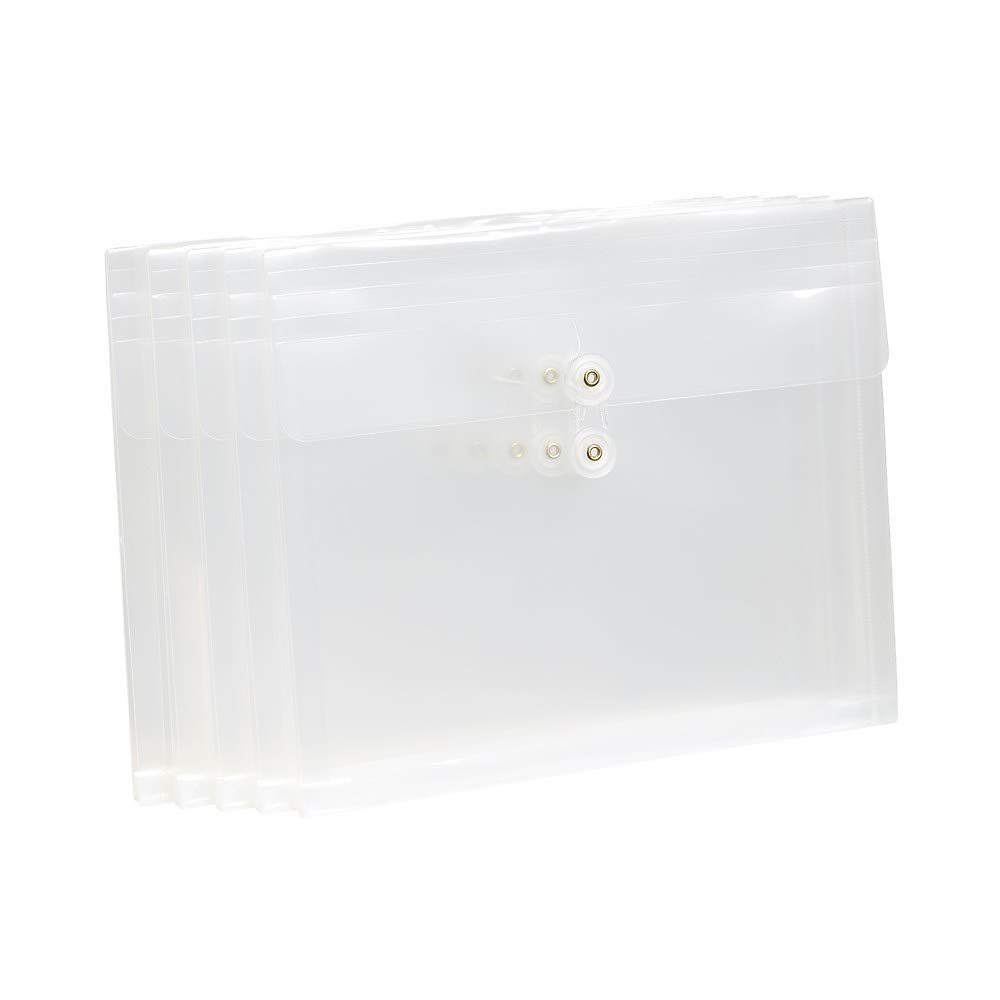 Poly Envelopes with Side Opening & Secure String Button Closure - Set of 5 | Perfect for Mailing Documents, Photos & Small Gifts | Waterproof & Durable Shipping Envelopes