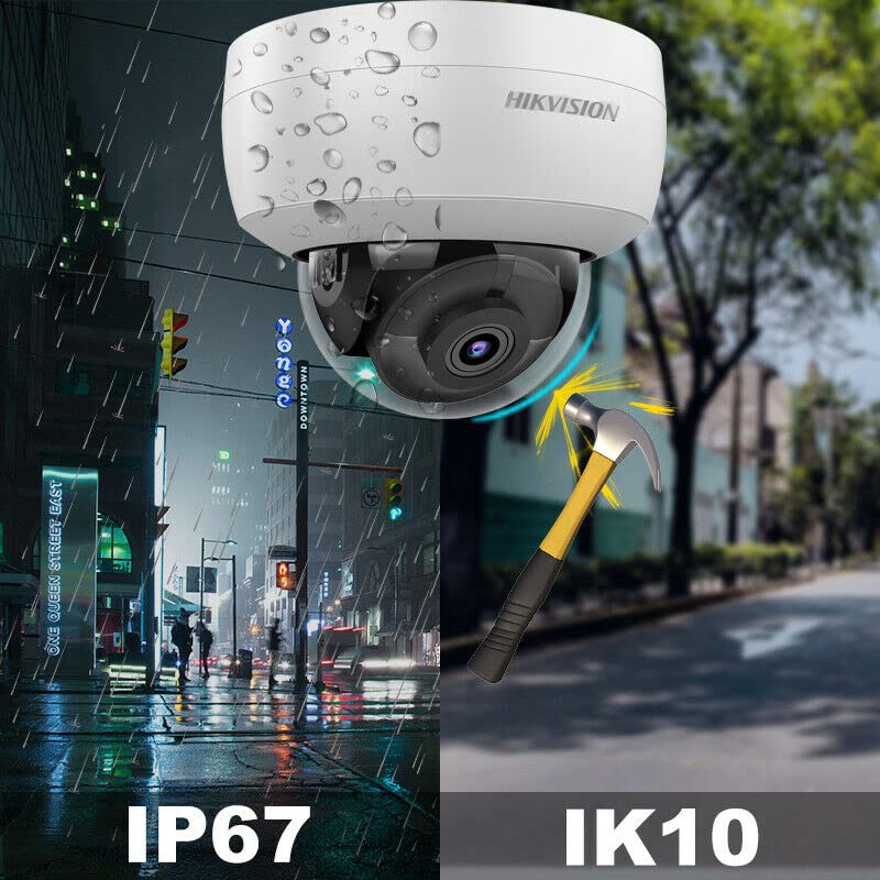 HIKVISION DS-7616NI-K2/16P 16 Channel 4K PoE NVR System with 12x DS-2CD2143G2-I 4MP IP Cameras - H.265+ Security Surveillance Kit for Home & Business Protection