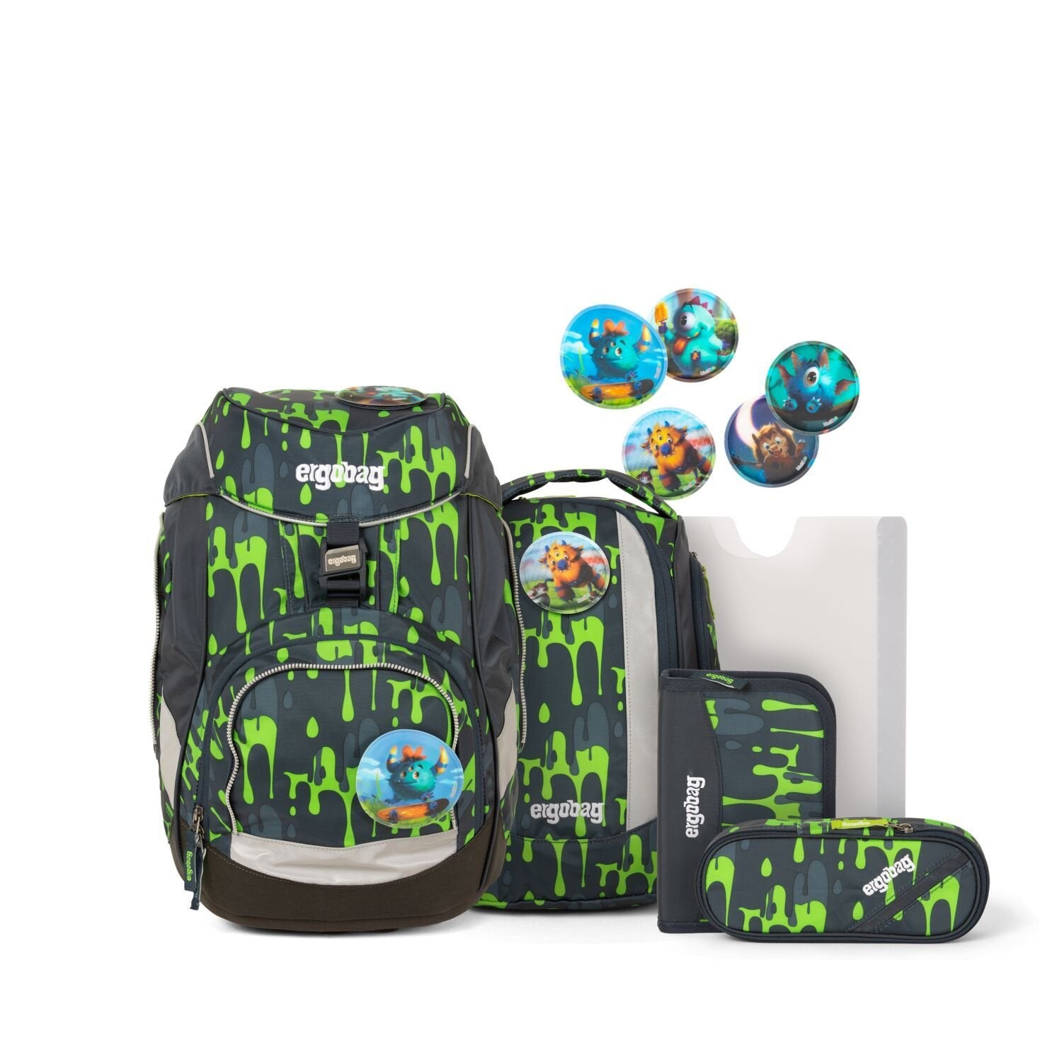 Ergobag School Backpack Set - 6 Piece Kids Backpack with Pencil Case & Accessories for Boys & Girls | Perfect for Elementary Students, Daycare & Travel