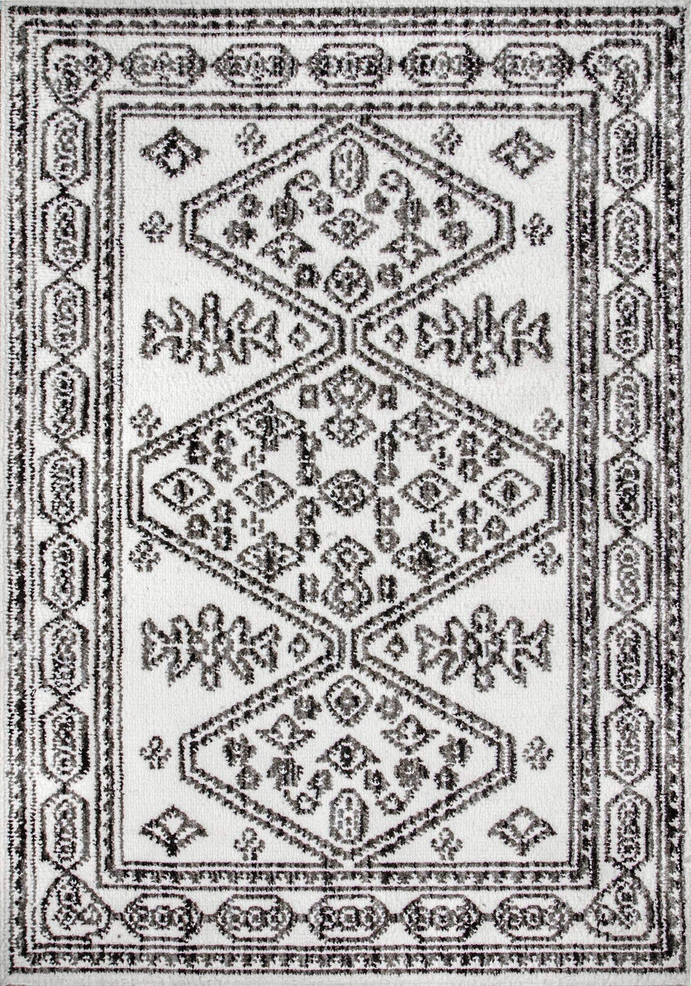 nuLOOM Tamar Medallion Area Rug 4' x 6' Grey Rectangular - Soft Living Room Rug for Bedroom, Dining Room & Home Decor