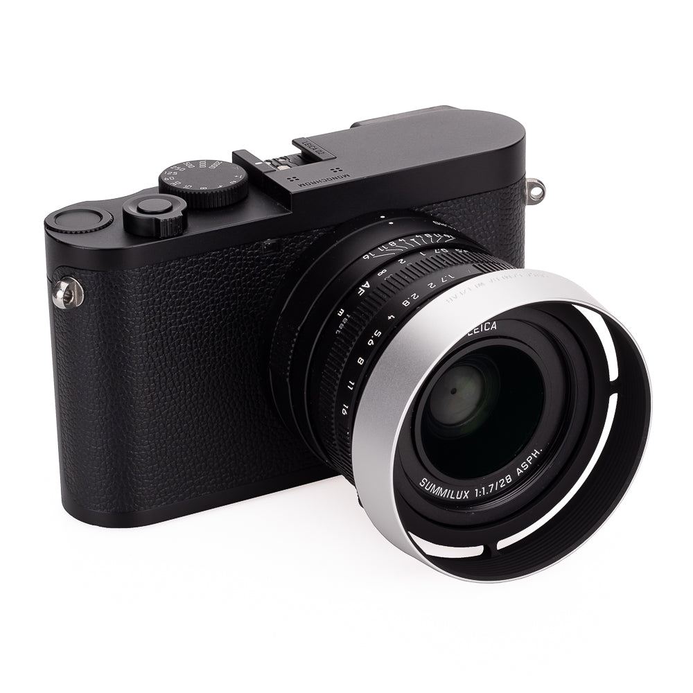 Leica Q Lens Hood - Round Aluminum Silver Lens Shade for Leica Q Camera - Perfect for Outdoor Photography & Travel Shooting