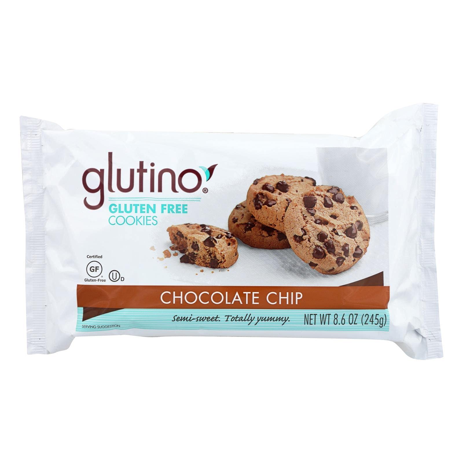 Glutino Gluten-Free Chocolate Chip Cookies, 8.6 Oz (Pack of 12) | Delicious Snacks for School Lunches, Parties & Celiac-Friendly Diets