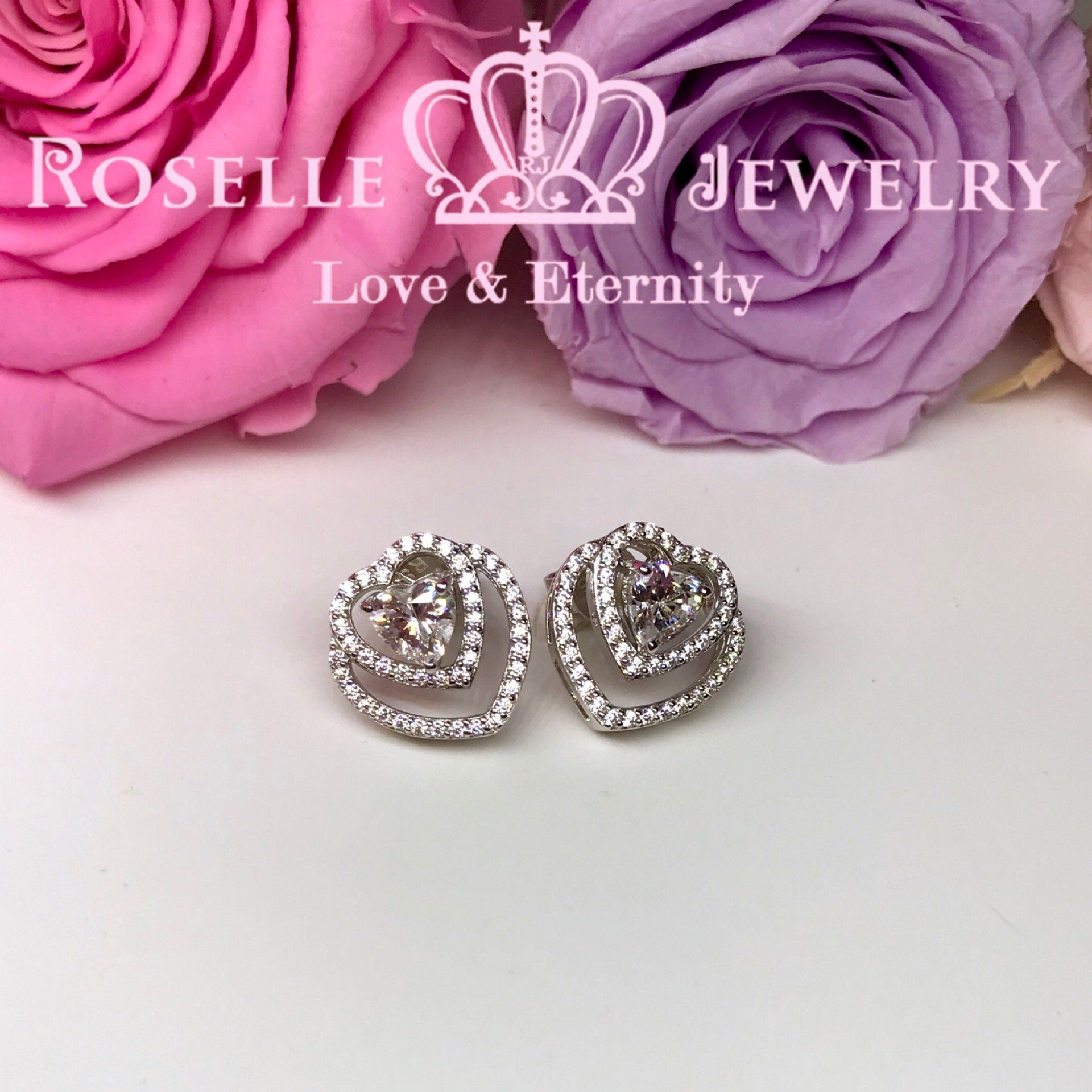 Detachable Heart Shape Halo Stud Earrings for Women - 14K Gold Plated Cubic Zirconia Earrings - Valentine's Day Gift, Anniversary Present, Romantic Date Night Jewelry