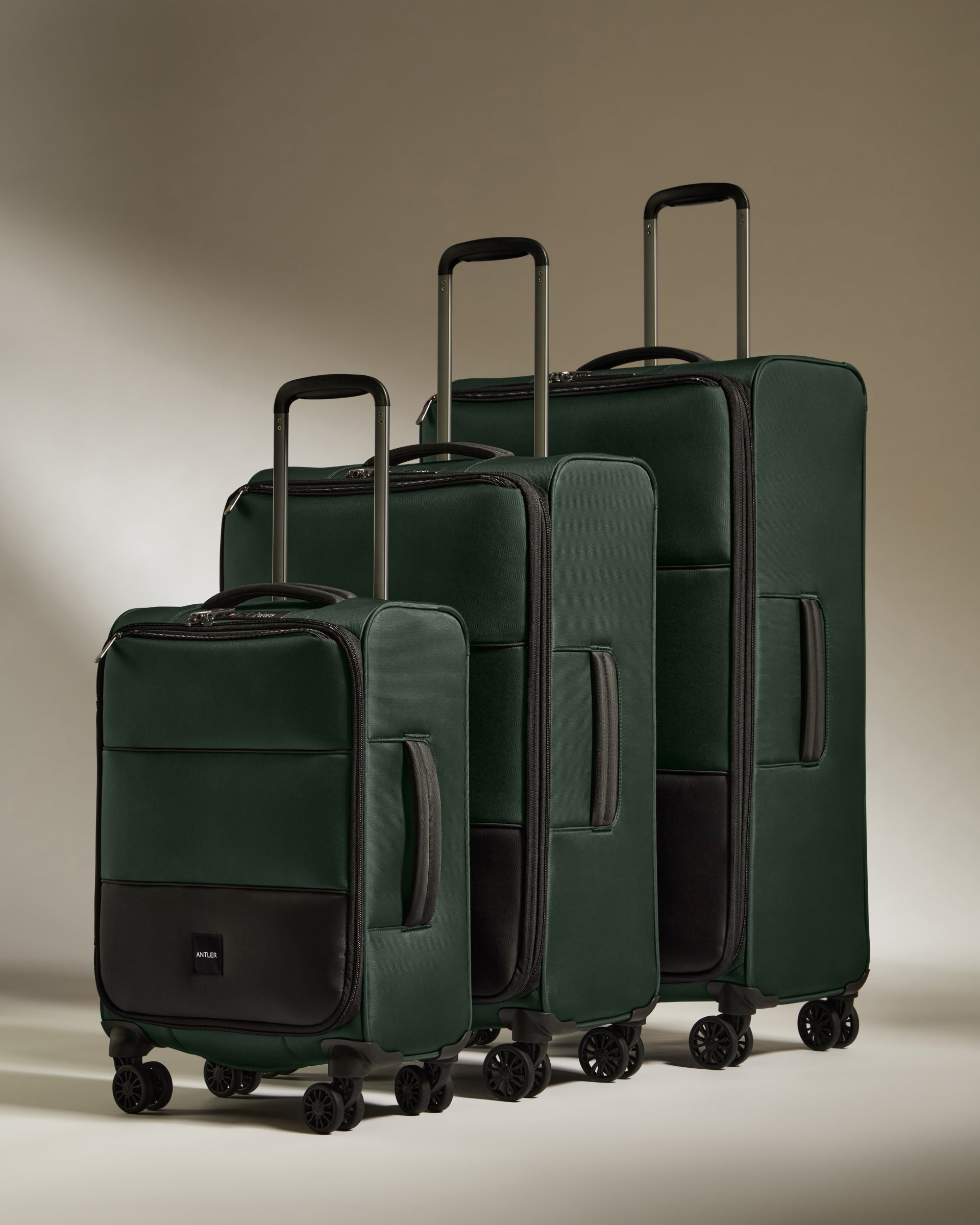 Antler Green Soft Stripe Lightweight Luggage Set - Perfect for Air Travel, Business Trips & Weekend Getaways