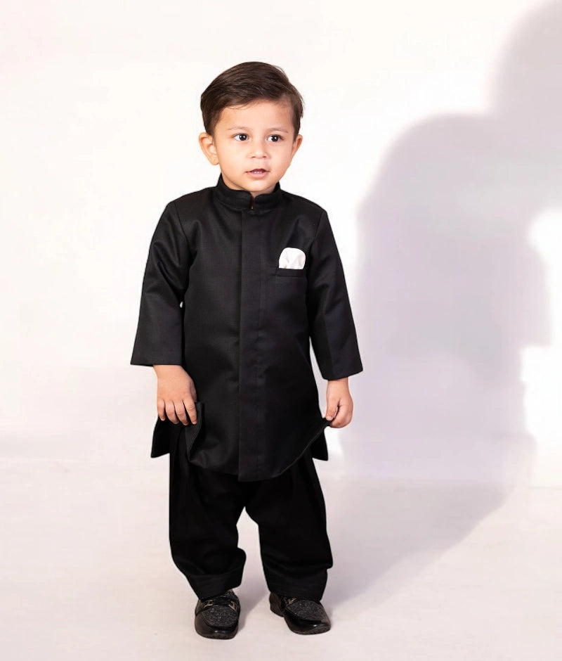 Pre Order: Elegant Black Bandgala Suit with Salwar - Perfect for Weddings, Festivals & Special Occasions