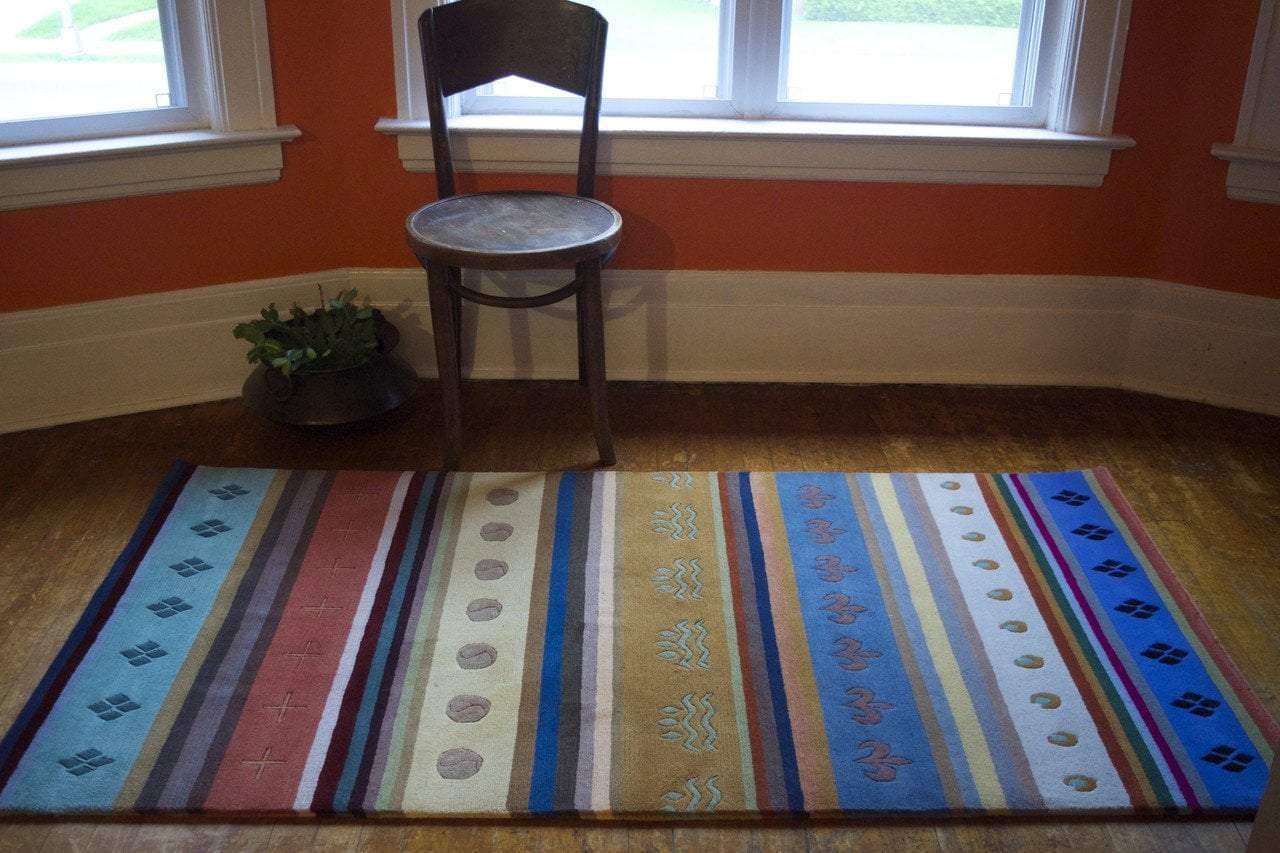 Hand Knotted Tibetan Chuba Design Carpet - Authentic Wool Area Rug for Living Room, Bedroom & Home Decor