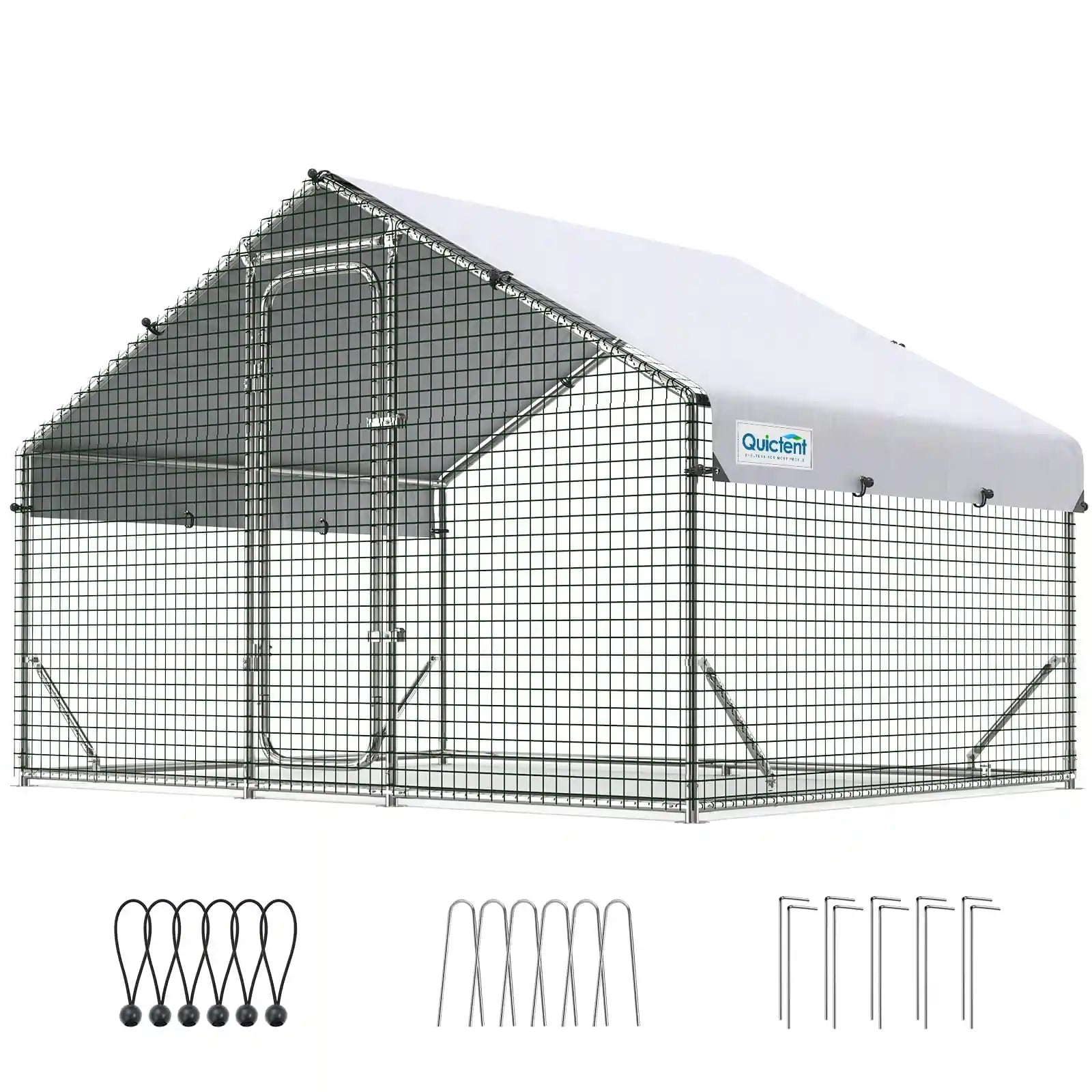 Large Metal Chicken Coop Run - Durable Outdoor Poultry Pen for Hens & Roosters - Perfect for Backyard Farming, Chicken Keeping & Pet Enclosures