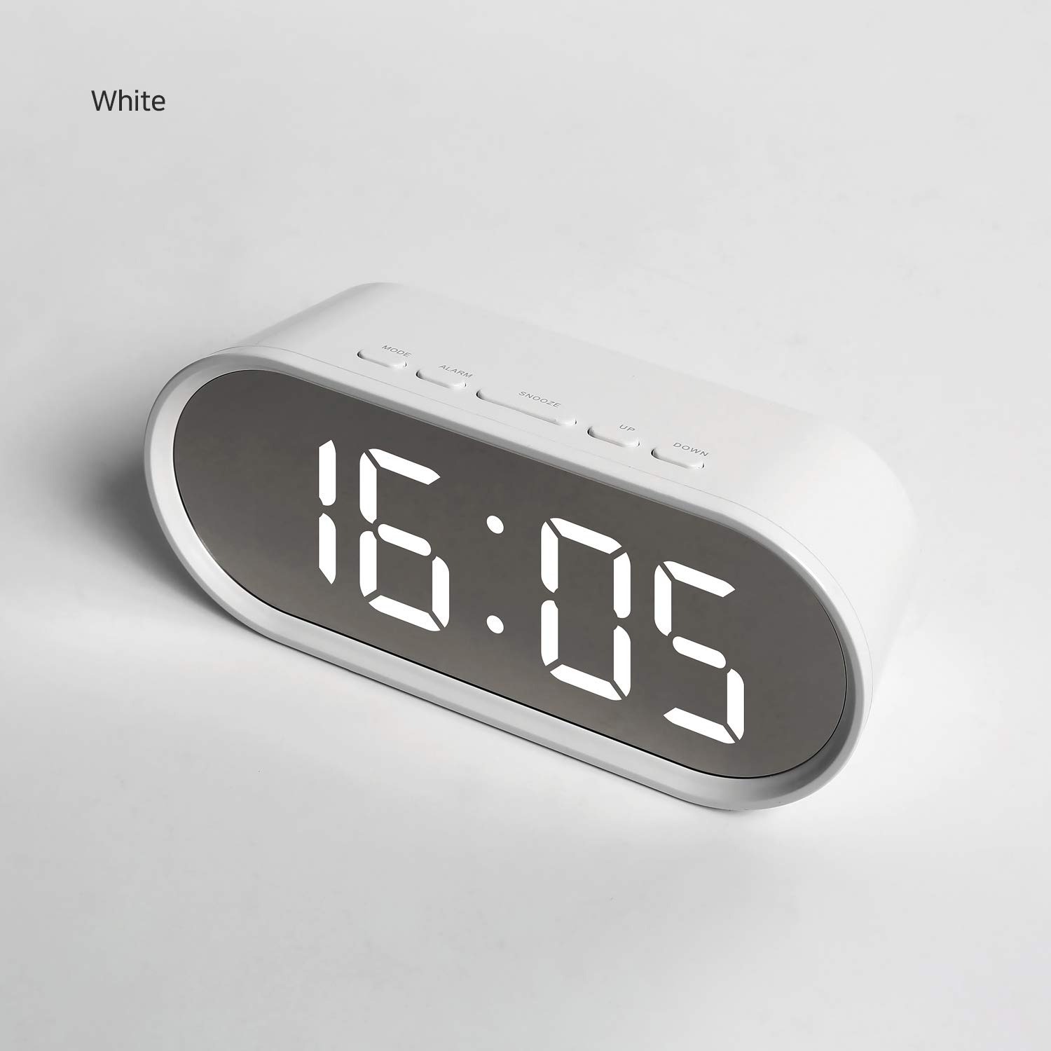 Mooas Pink LED Digital Alarm Clock with Night Light, Snooze & Temperature Display - Battery Operated Small Desk Clock for Kids, Girls Bedroom, Office & Living Room - Perfect for Nightstands, Dressers and Workspaces (Pink)