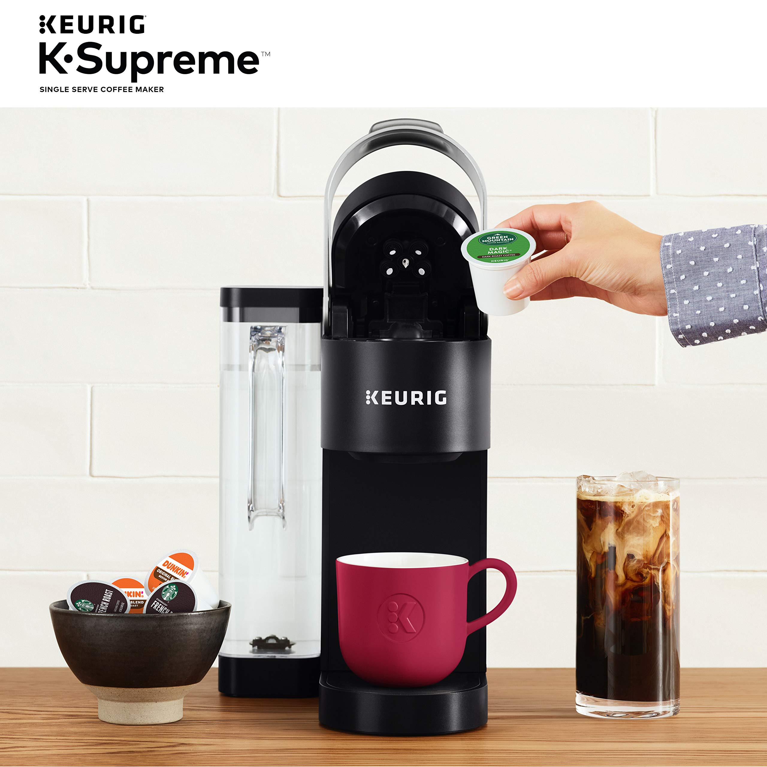 Keurig K-Supreme Single-Serve Coffee Maker with Green Mountain Coffee Roasters Variety Pack (40 Pods) - Perfect for Home, Office & Breakfast Brewing
