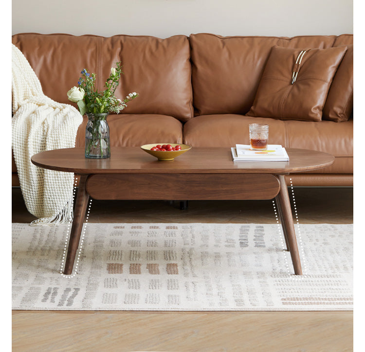 Premium Black Walnut Solid Wood Coffee Table - Modern Living Room Furniture for Capsule Apartments & Small Spaces - Perfect for Coffee, Reading & Relaxing